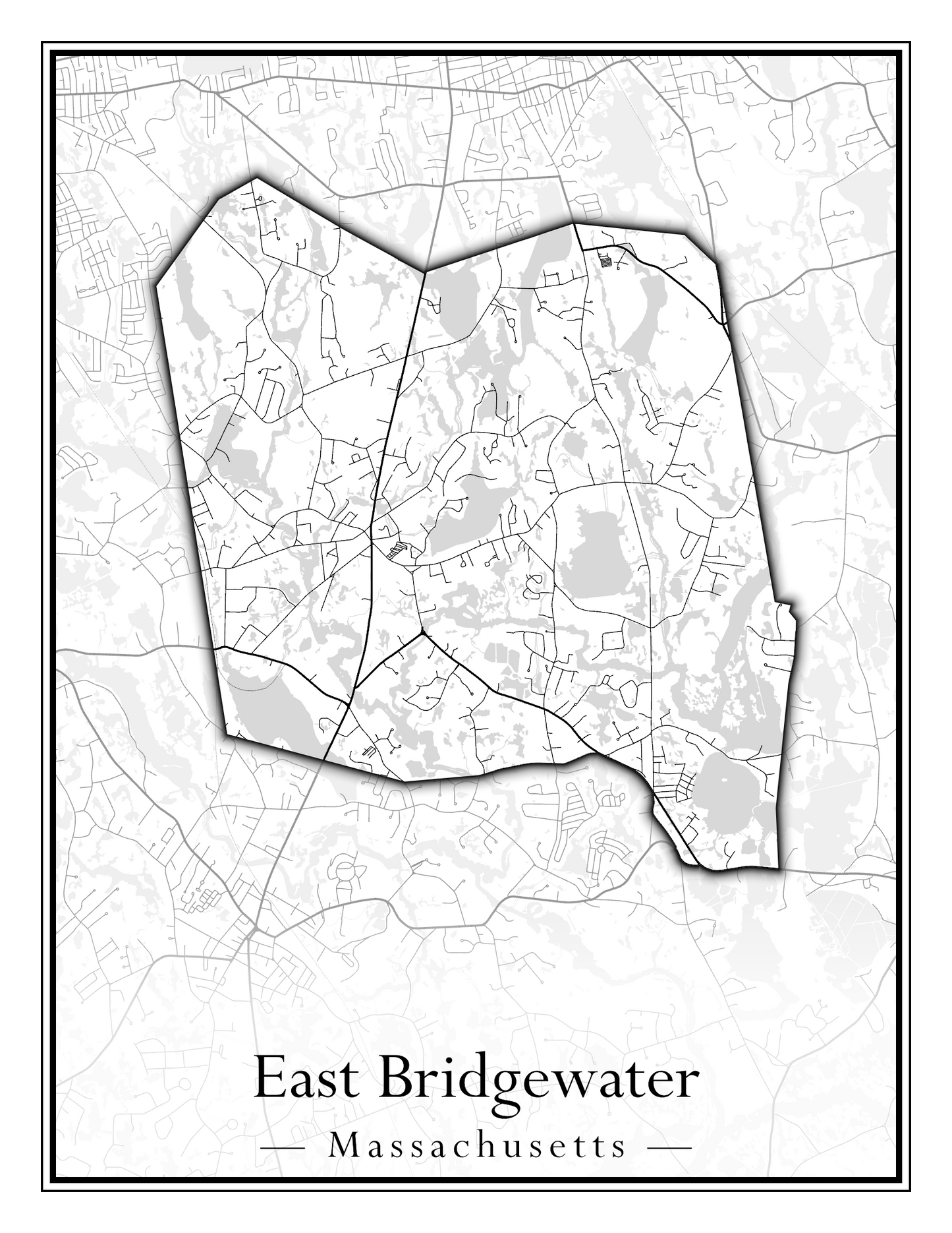 Massachusetts Towns - Street Map (Dudley - East Bridgewater)