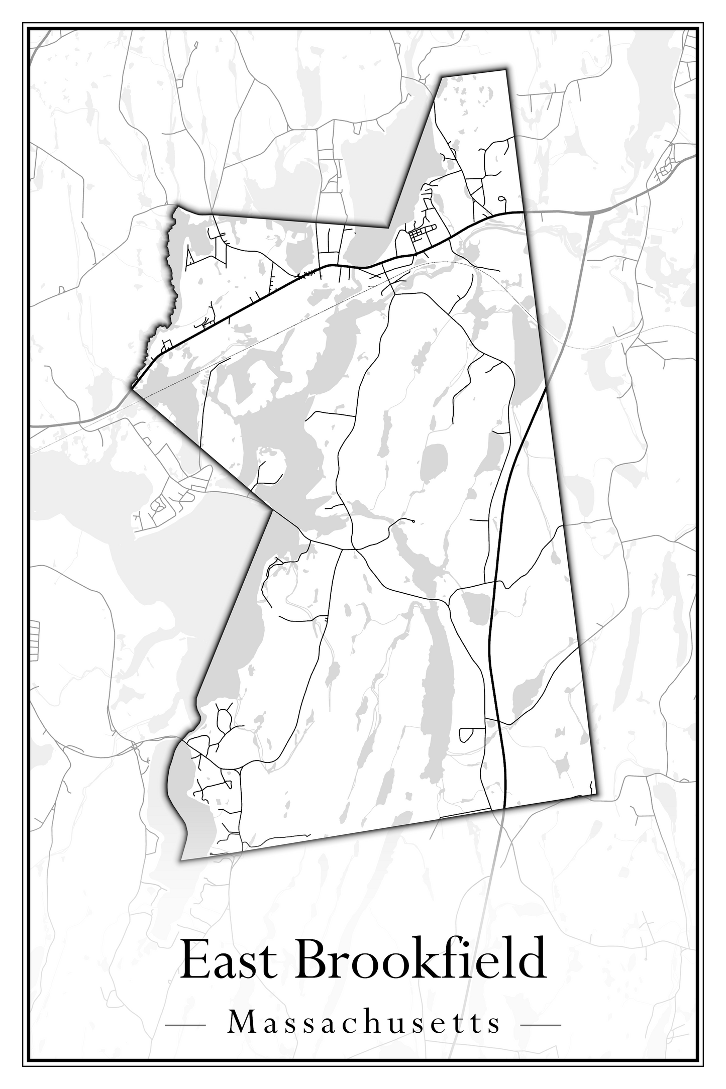 Massachusetts Towns - Street Map (East Brookfield - Easthampton)