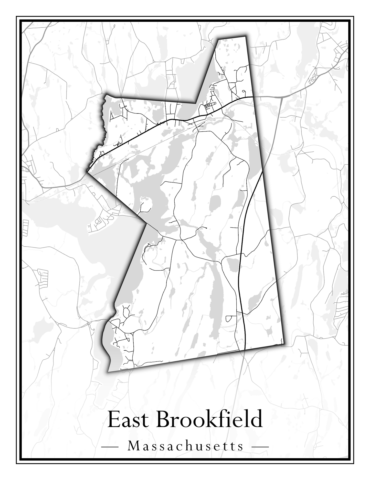 Massachusetts Towns - Street Map (East Brookfield - Easthampton)