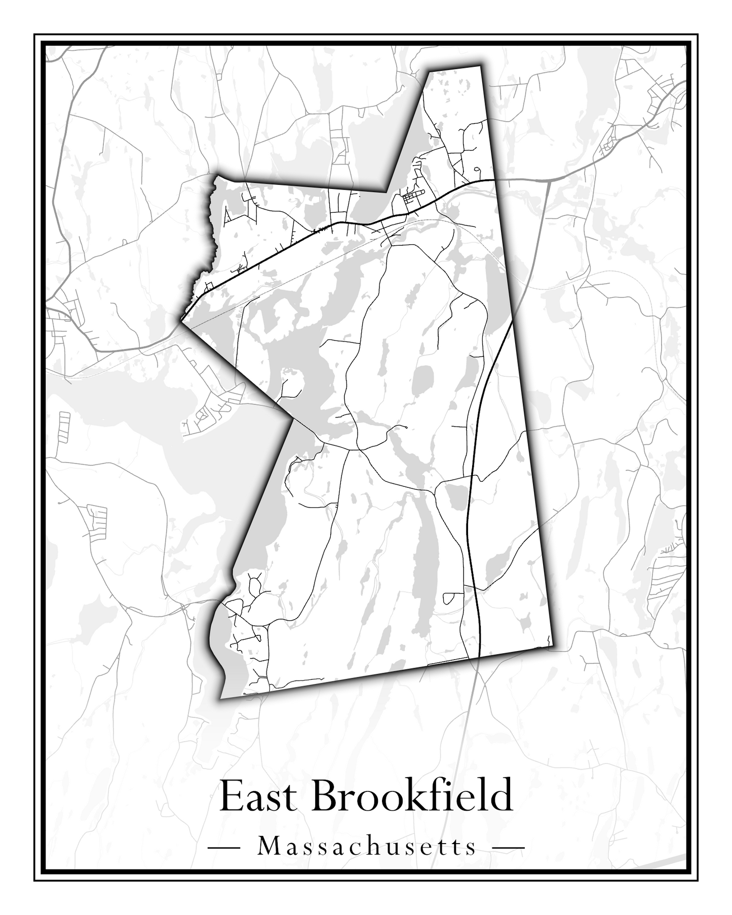 Massachusetts Towns - Street Map (East Brookfield - Easthampton)