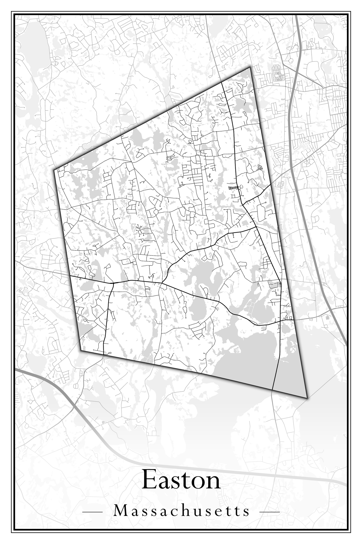 Massachusetts Towns - Street Map (Easton - Erving)