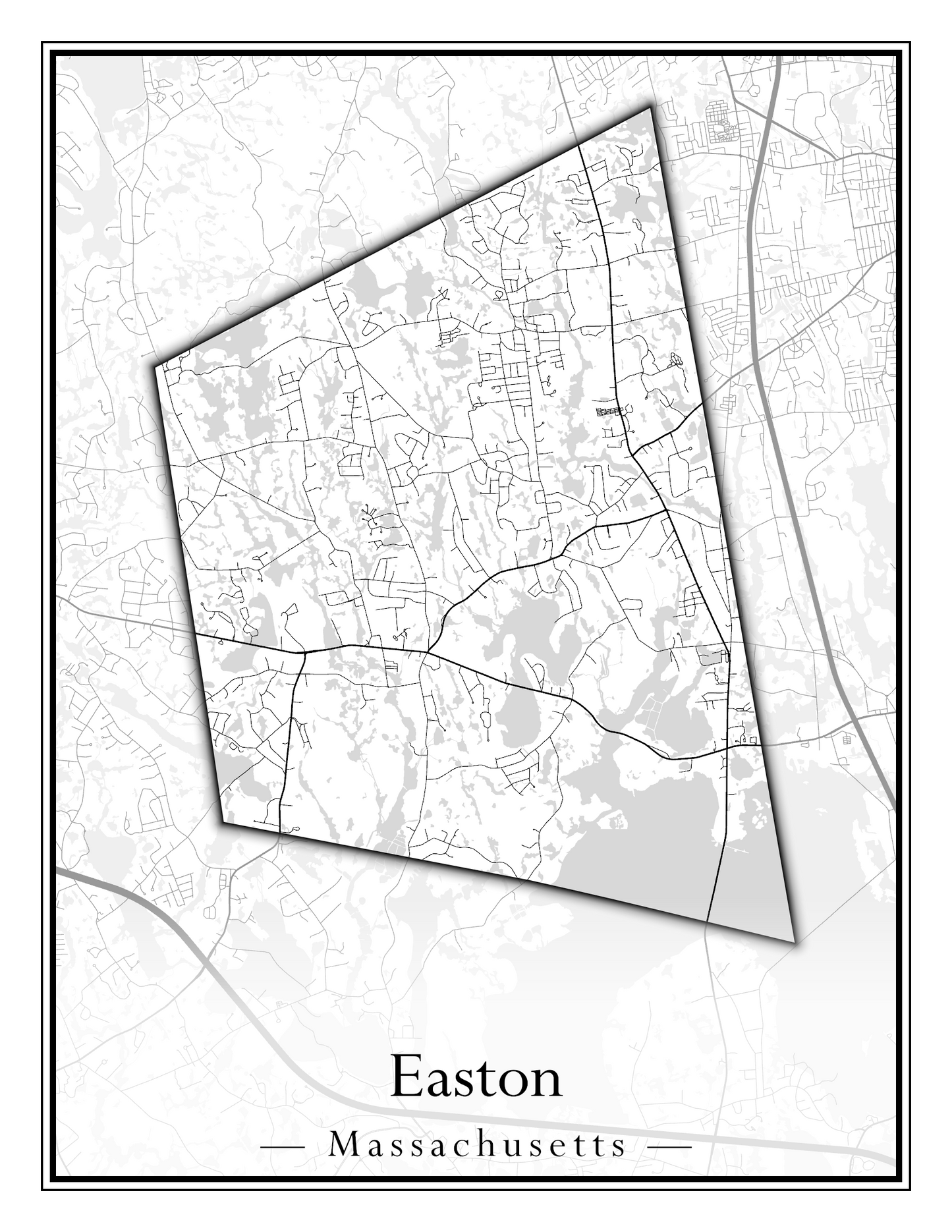 Massachusetts Towns - Street Map (Easton - Erving)