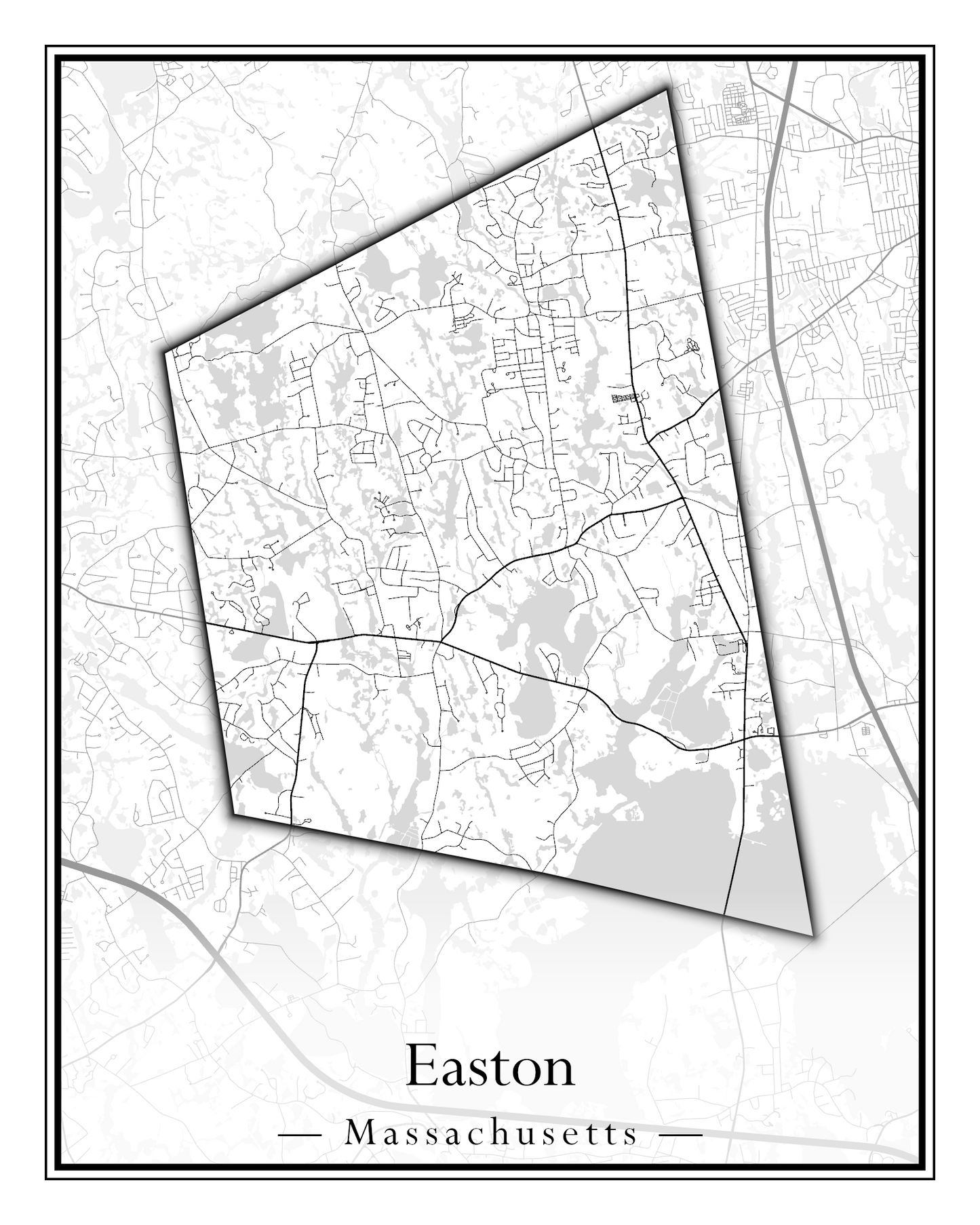 Massachusetts Towns - Street Map (Easton - Erving)