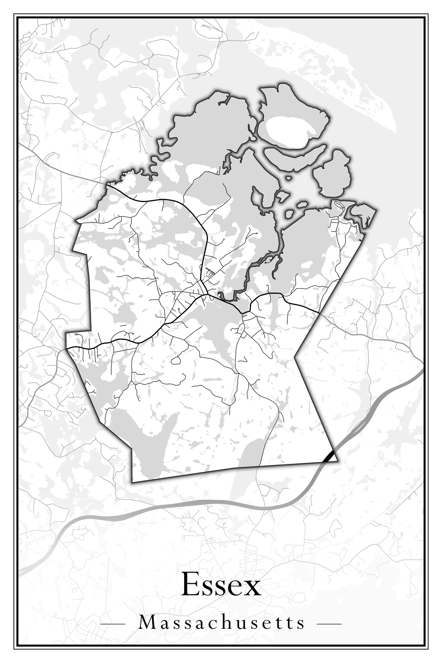 Massachusetts Towns - Street Map (Essex - Fall River)