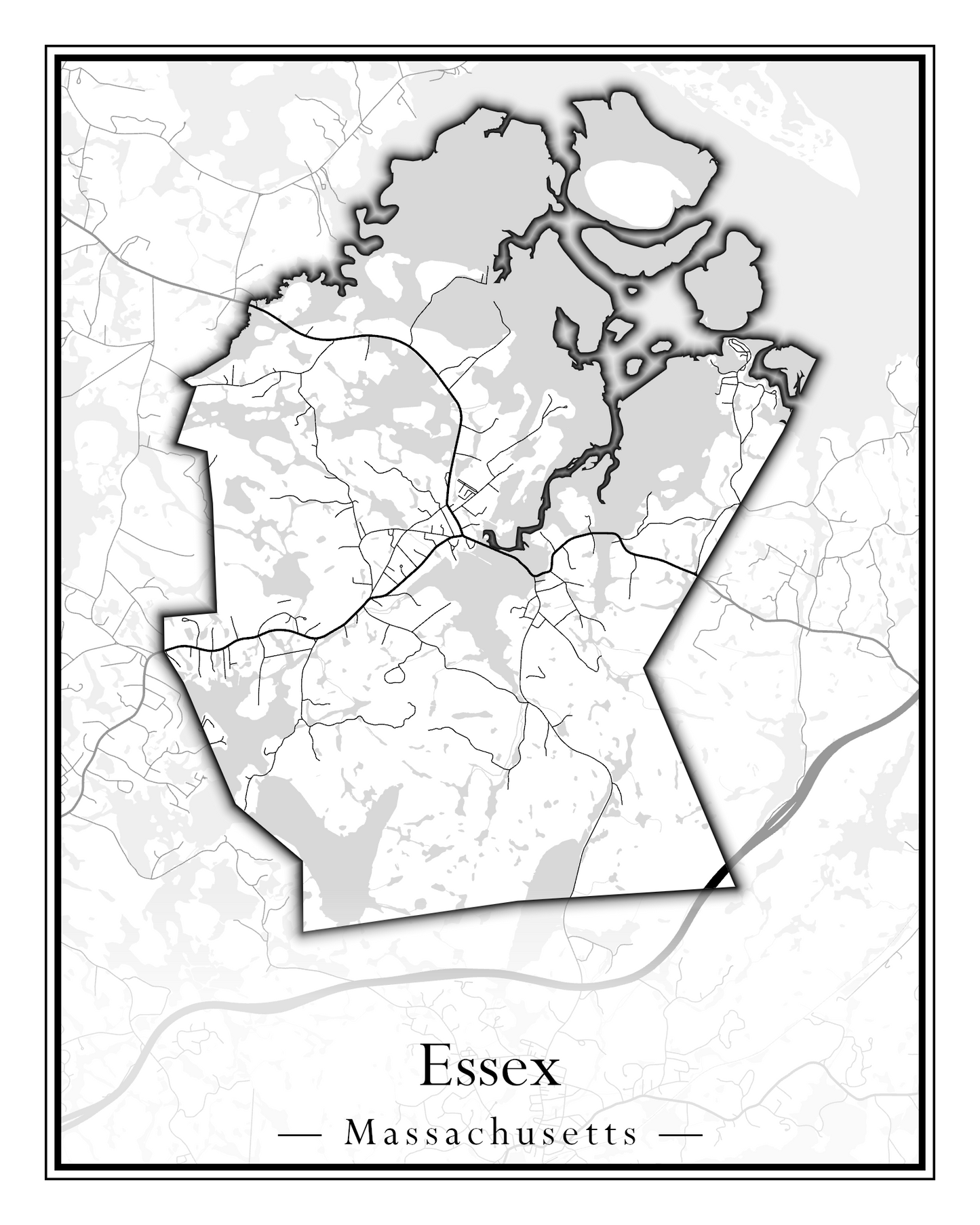 Massachusetts Towns - Street Map (Essex - Fall River)