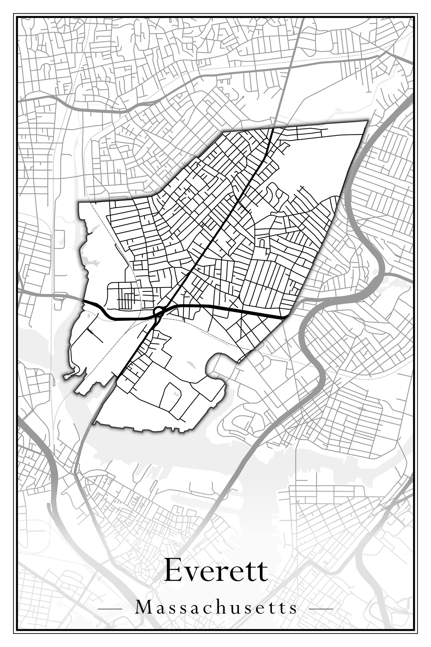 Massachusetts Towns - Street Map (Essex - Fall River)