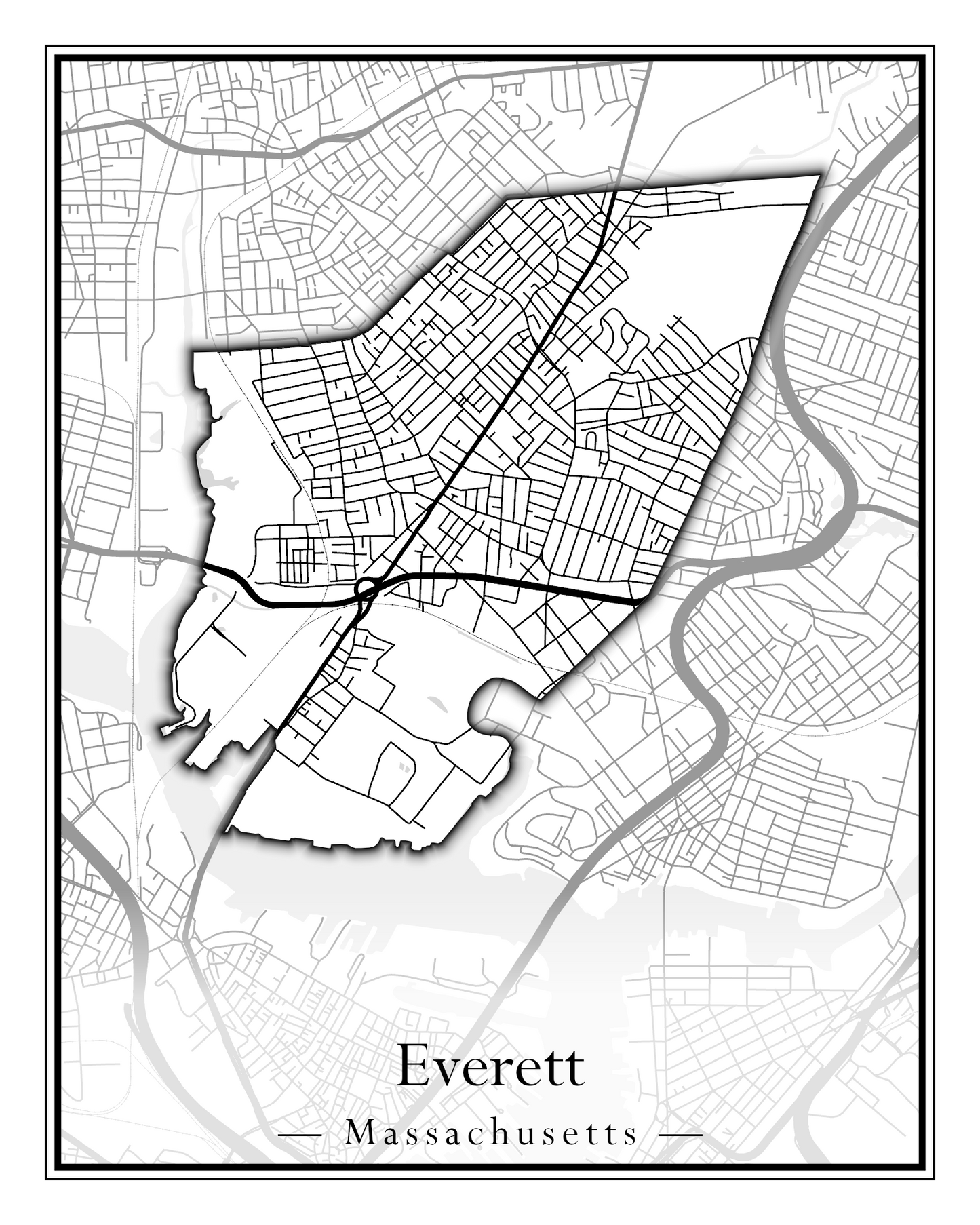 Massachusetts Towns - Street Map (Essex - Fall River)