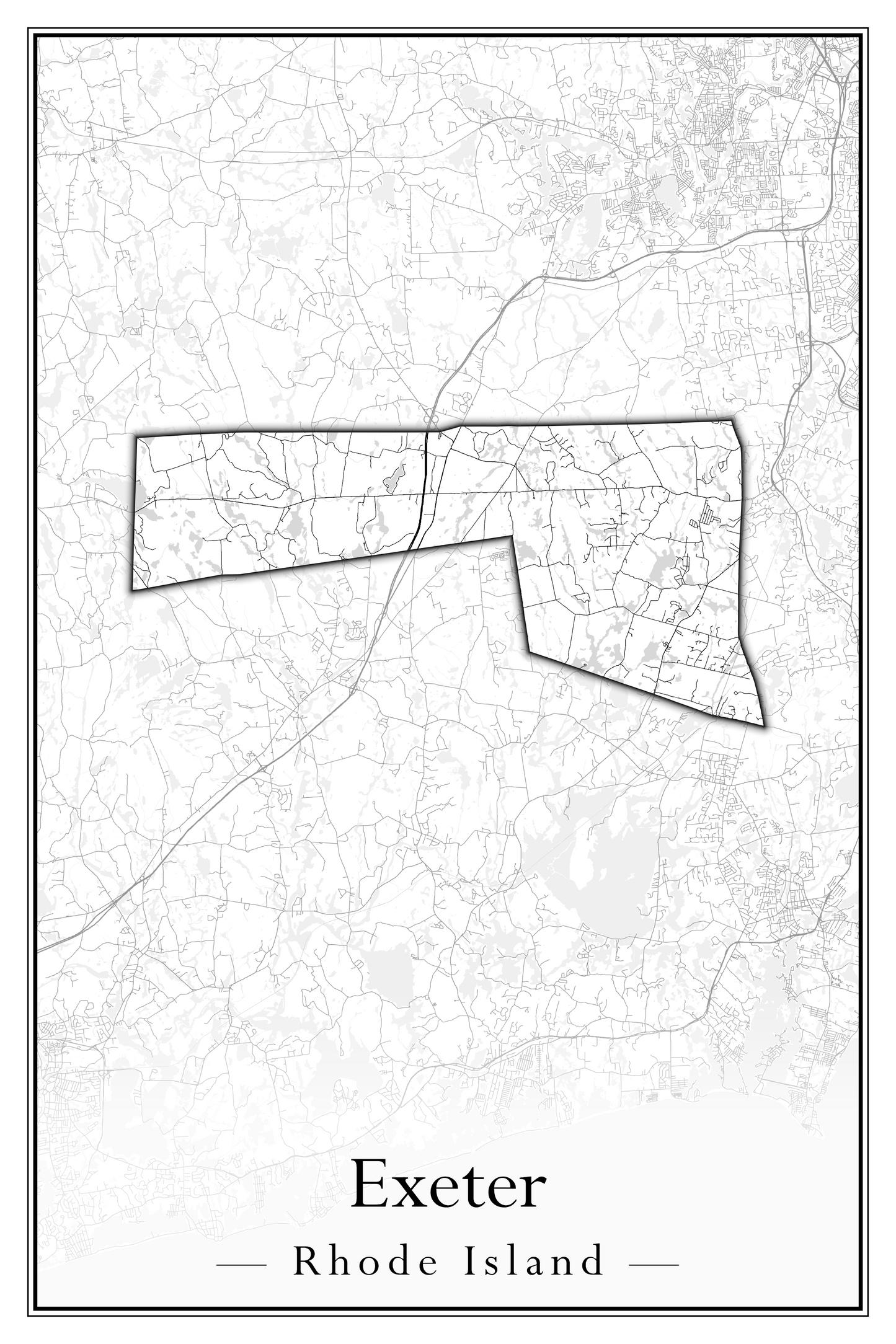 Rhode Island Towns - Street Map (East Greenwich - Foster)