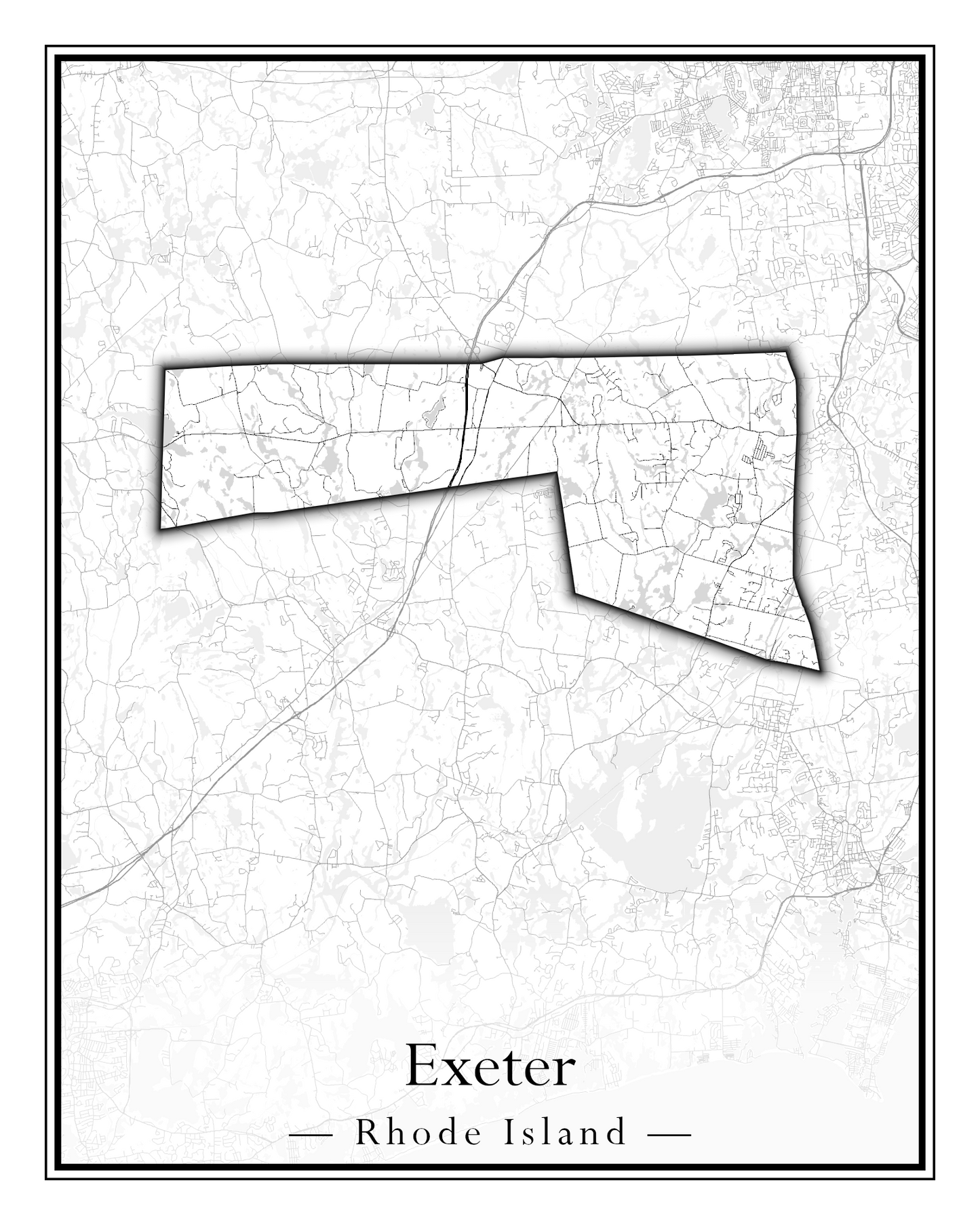 Rhode Island Towns - Street Map (East Greenwich - Foster)