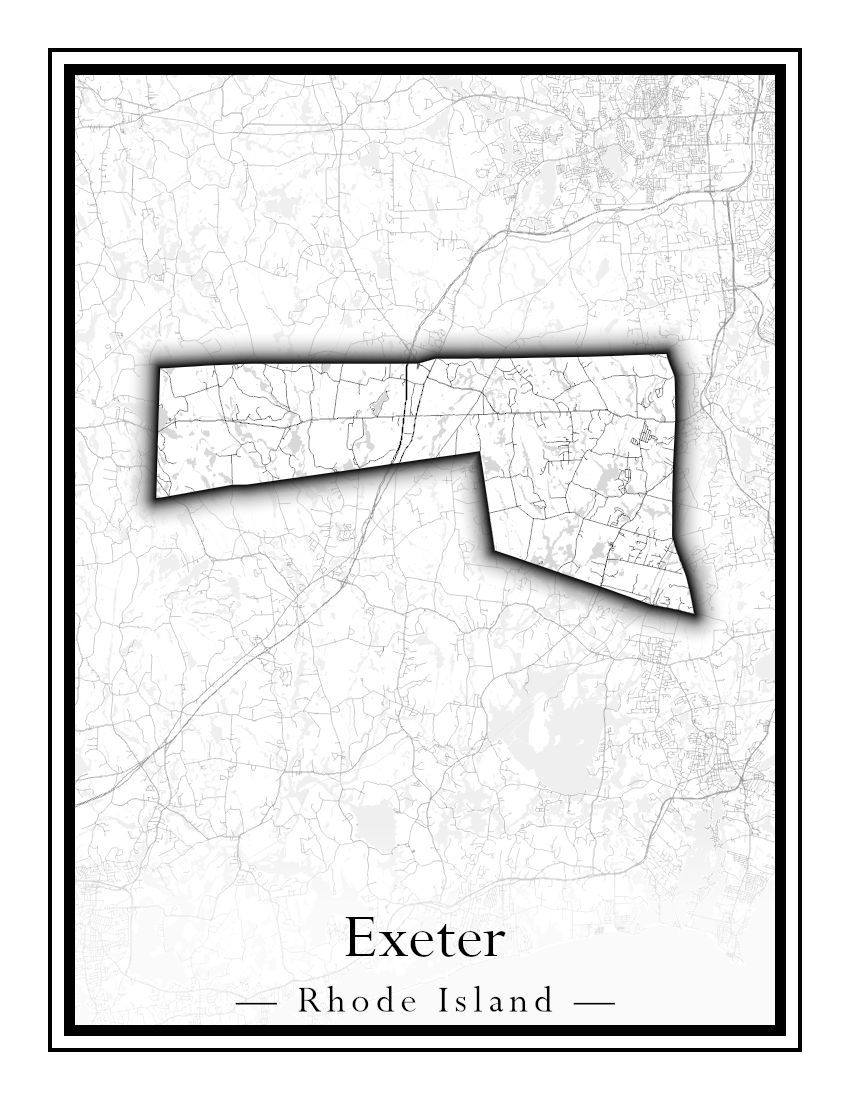 Rhode Island Towns - Street Map (East Greenwich - Foster)