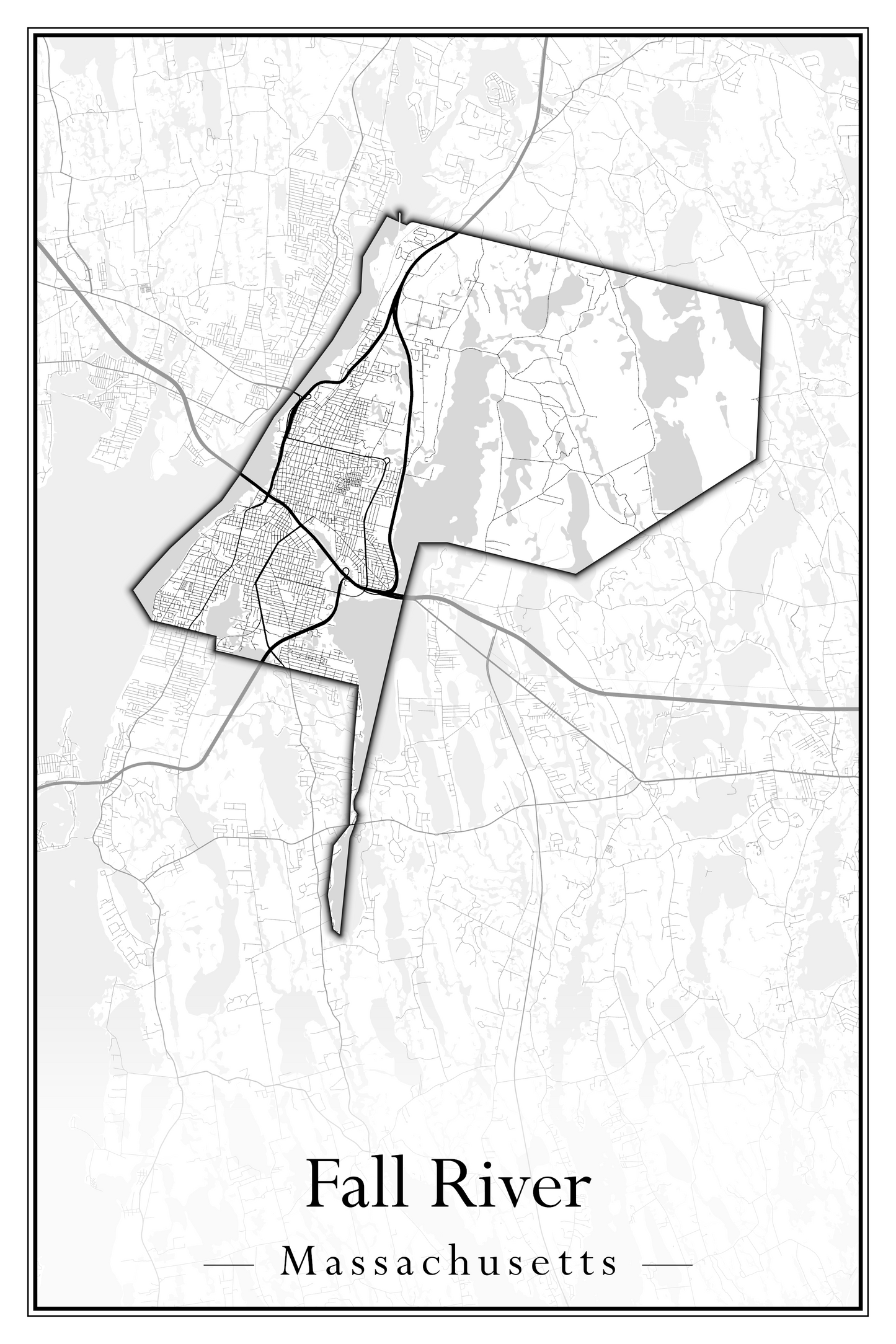 Massachusetts Towns - Street Map (Essex - Fall River)