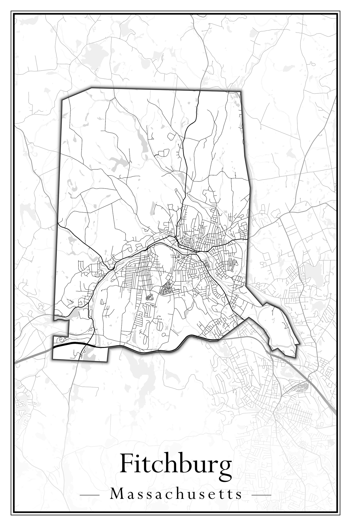 Massachusetts Towns - Street Map (Falmouth - Foxborough)