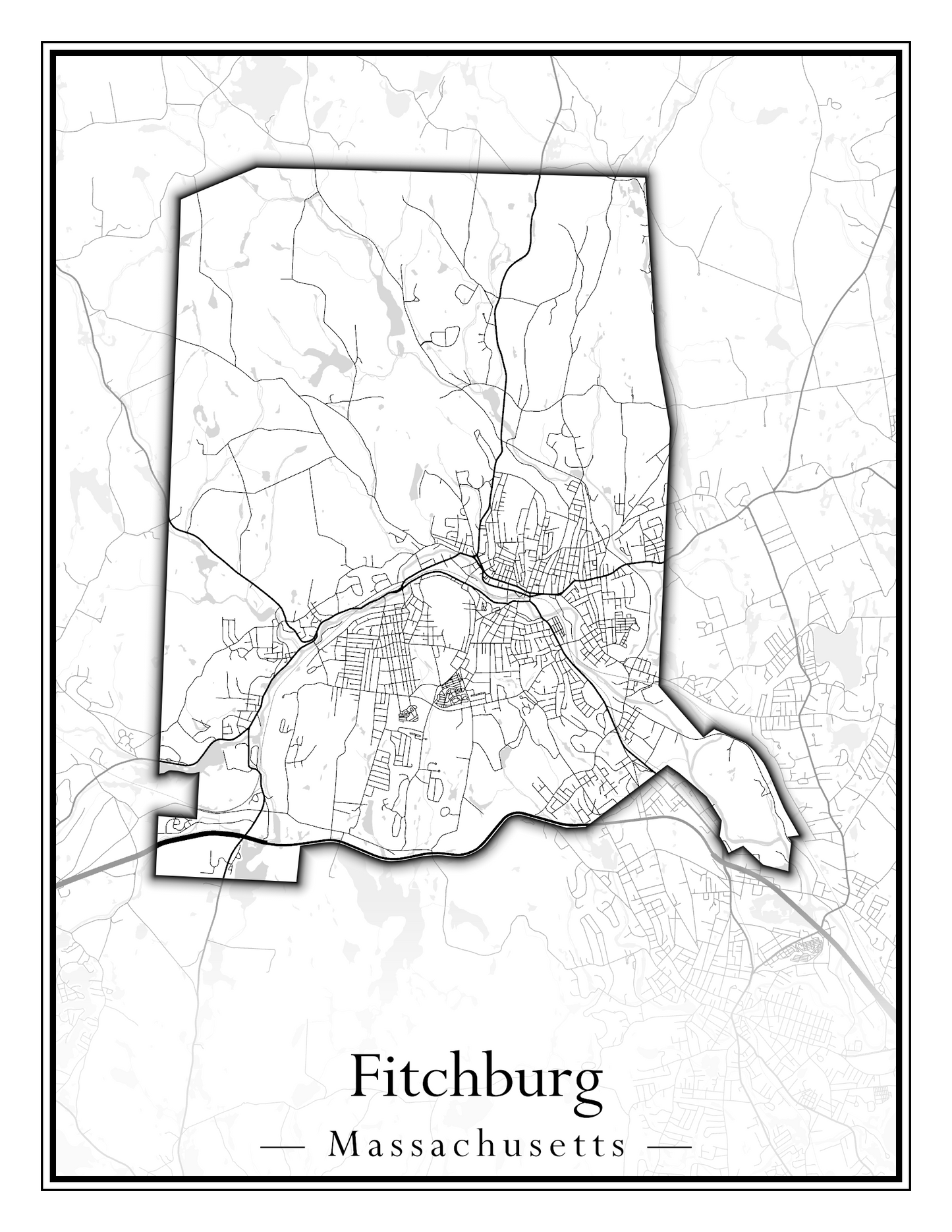 Massachusetts Towns - Street Map (Falmouth - Foxborough)