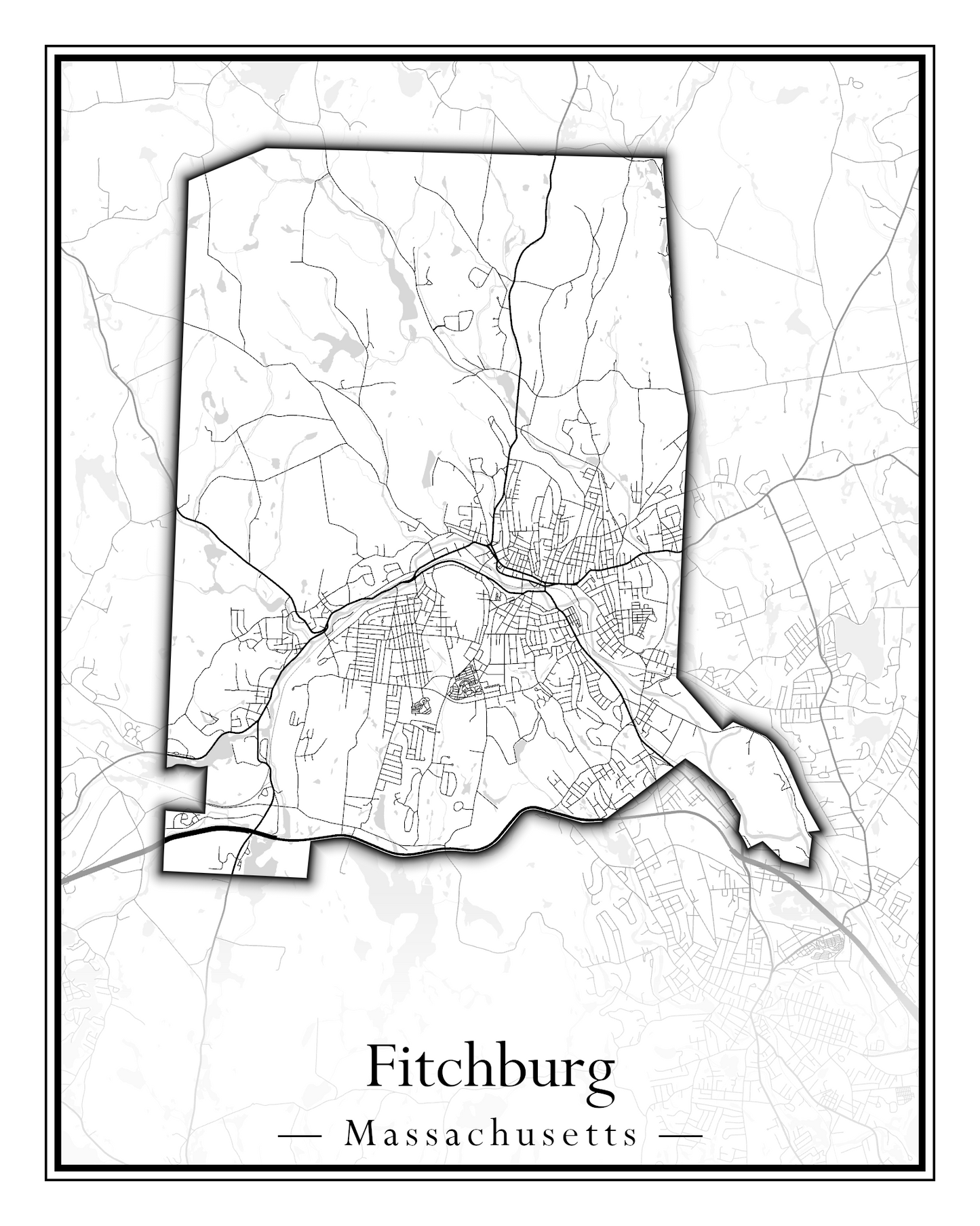 Massachusetts Towns - Street Map (Falmouth - Foxborough)