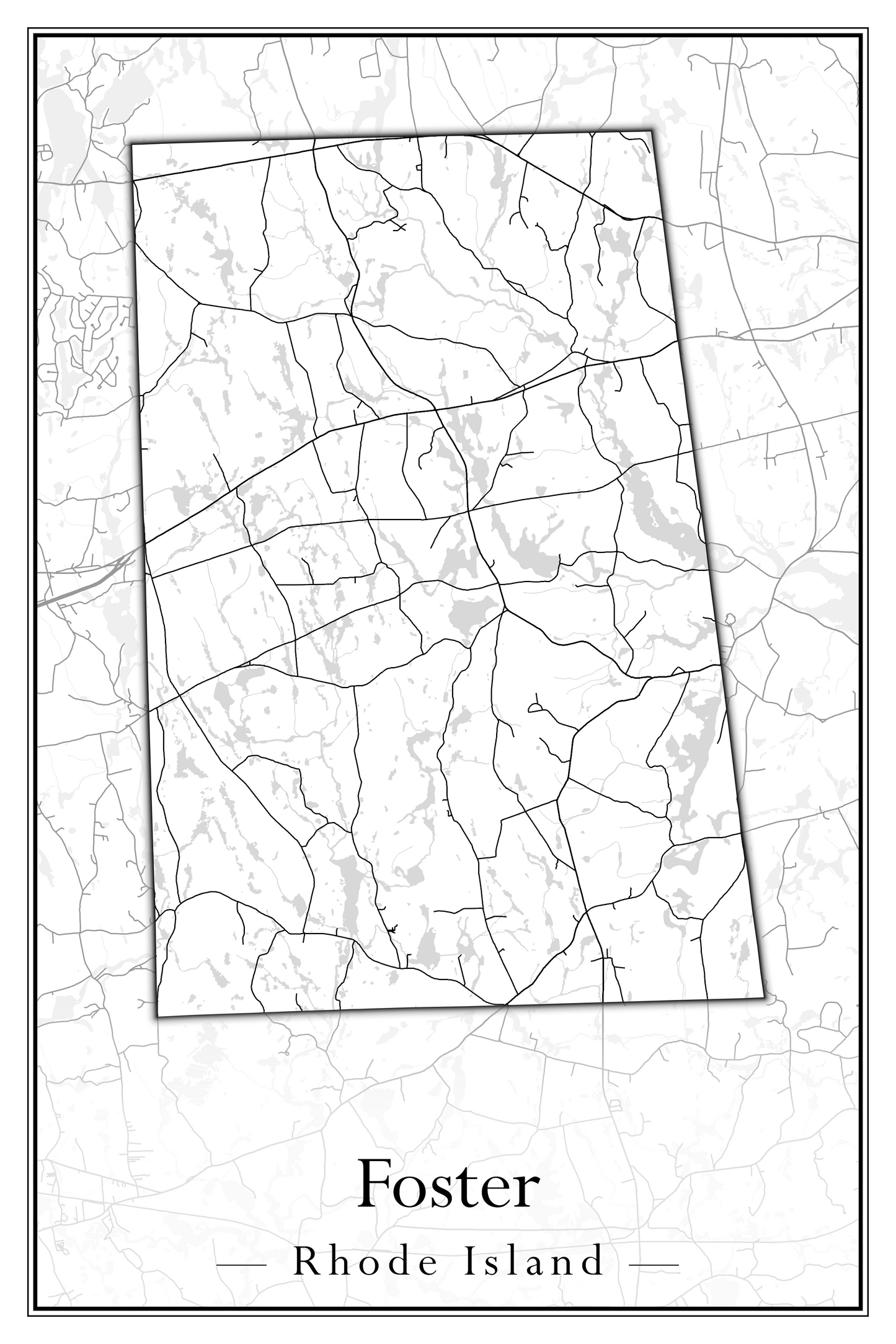 Rhode Island Towns - Street Map (East Greenwich - Foster)