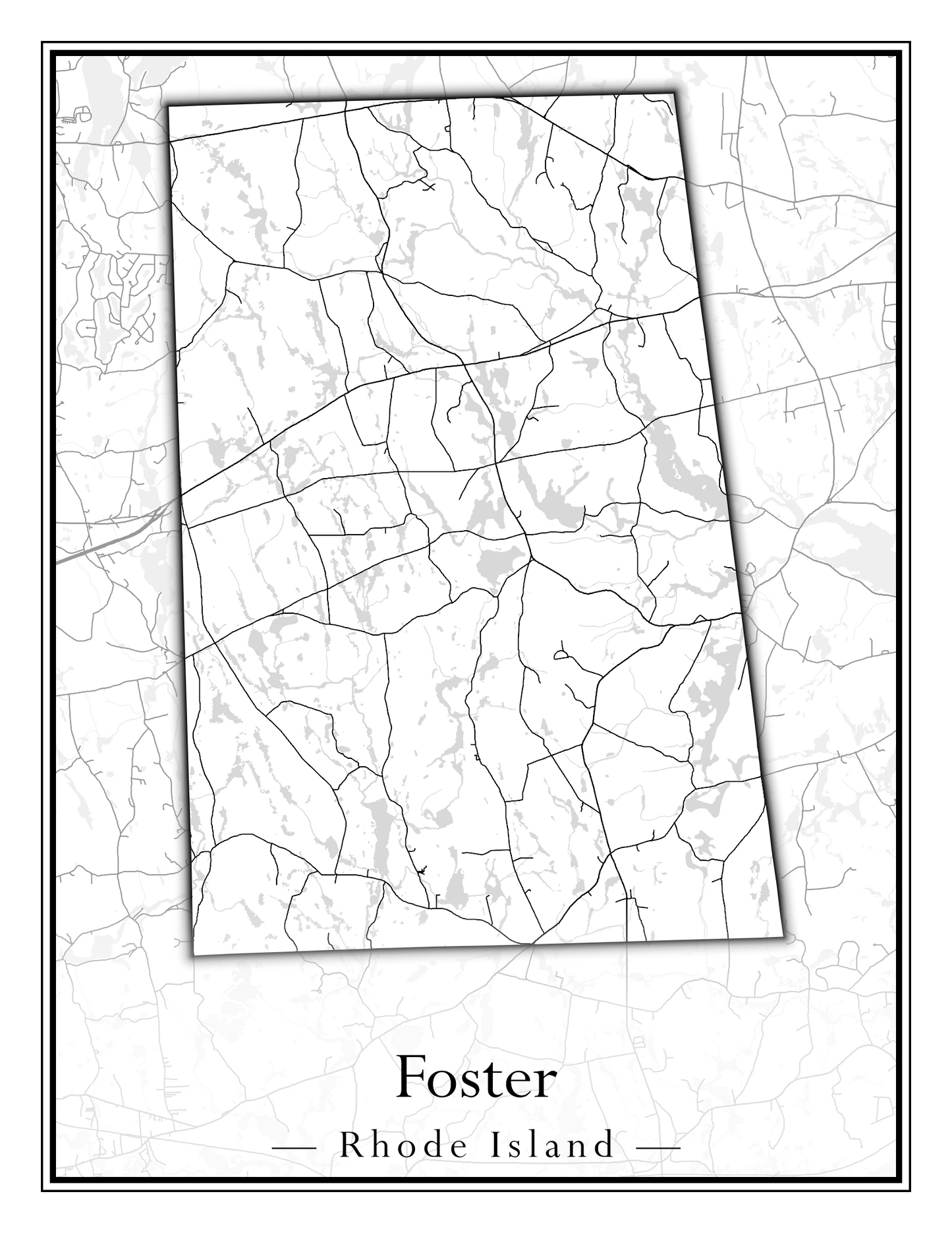 Rhode Island Towns - Street Map (East Greenwich - Foster)