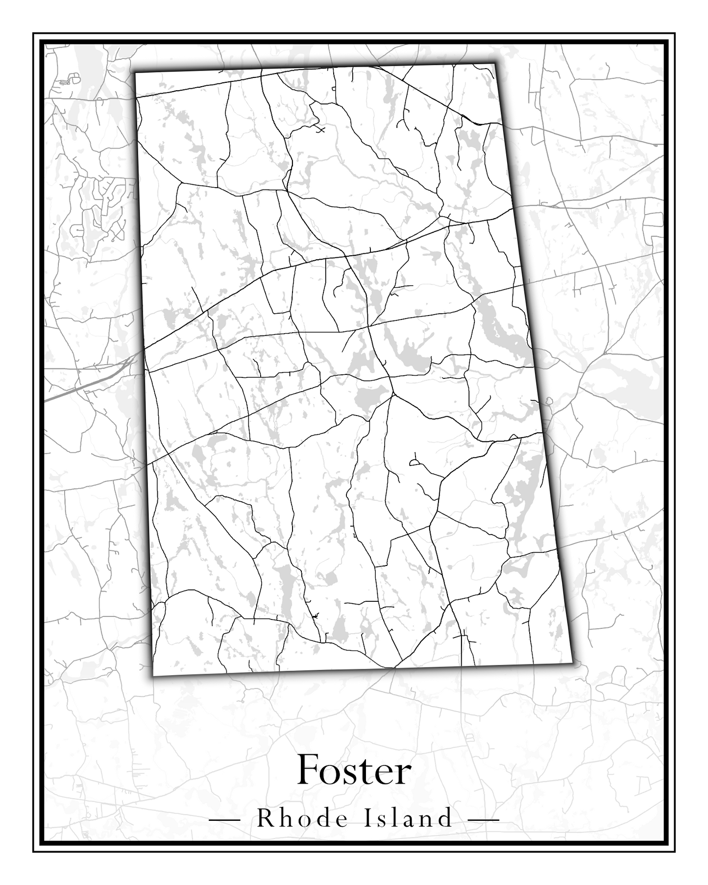 Rhode Island Towns - Street Map (East Greenwich - Foster)