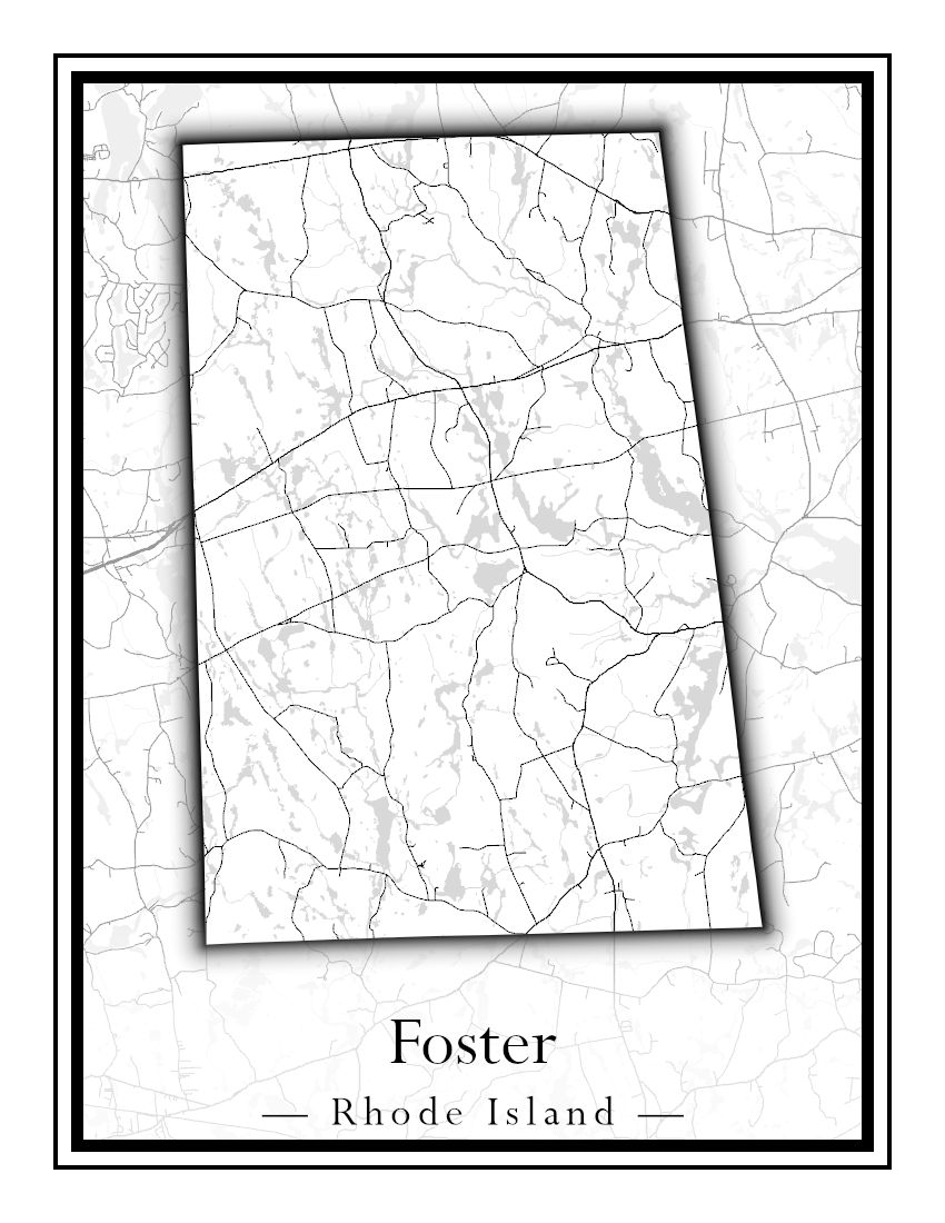 Rhode Island Towns - Street Map (East Greenwich - Foster)