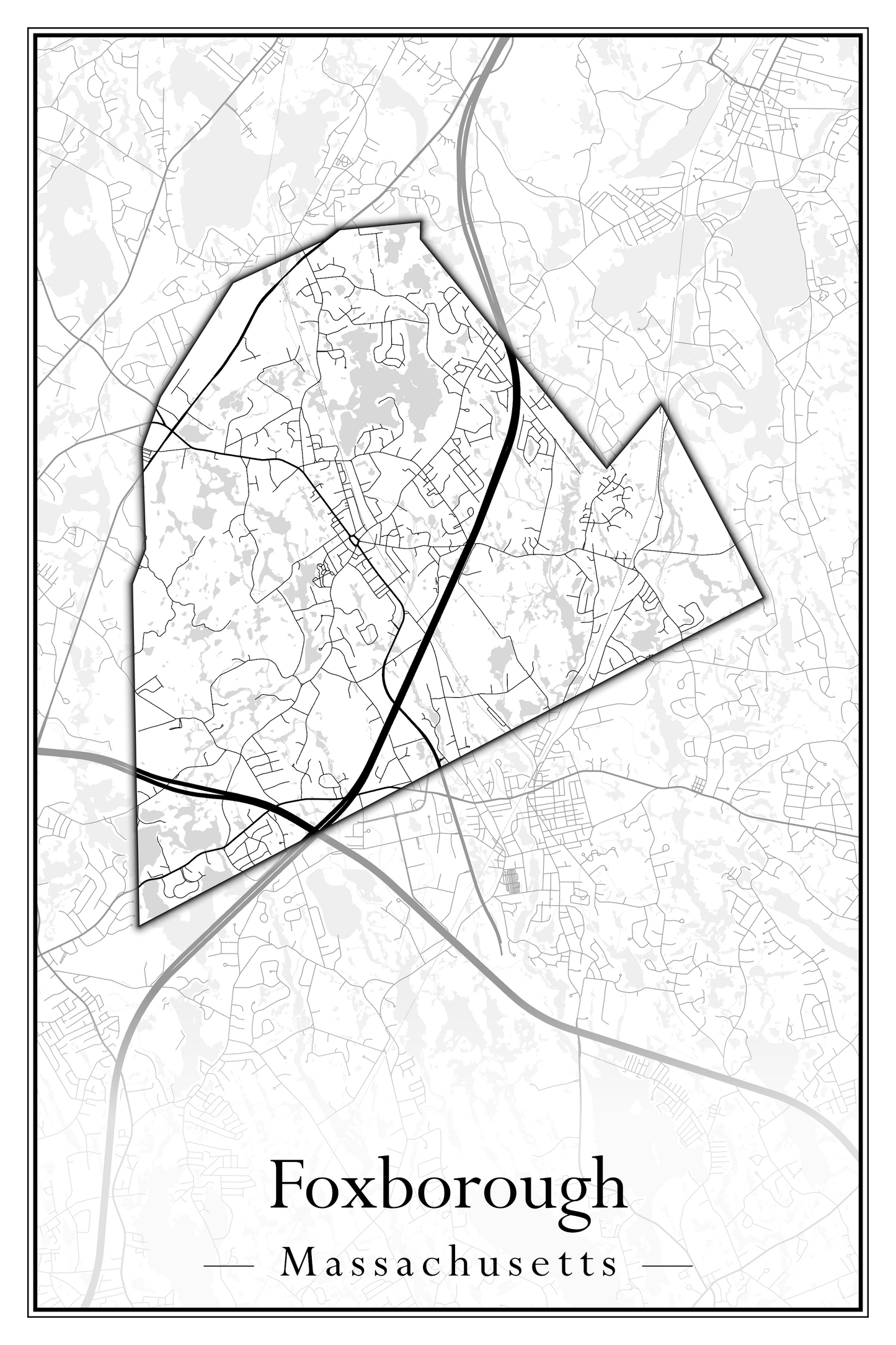 Massachusetts Towns - Street Map (Falmouth - Foxborough)