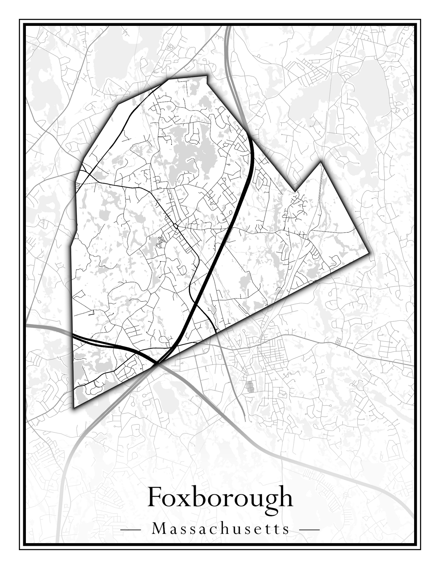 Massachusetts Towns - Street Map (Falmouth - Foxborough)