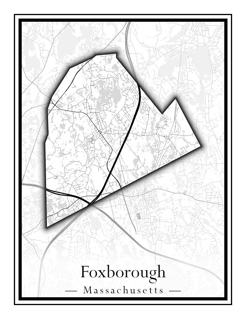 Massachusetts Towns - Street Map (Falmouth - Foxborough)