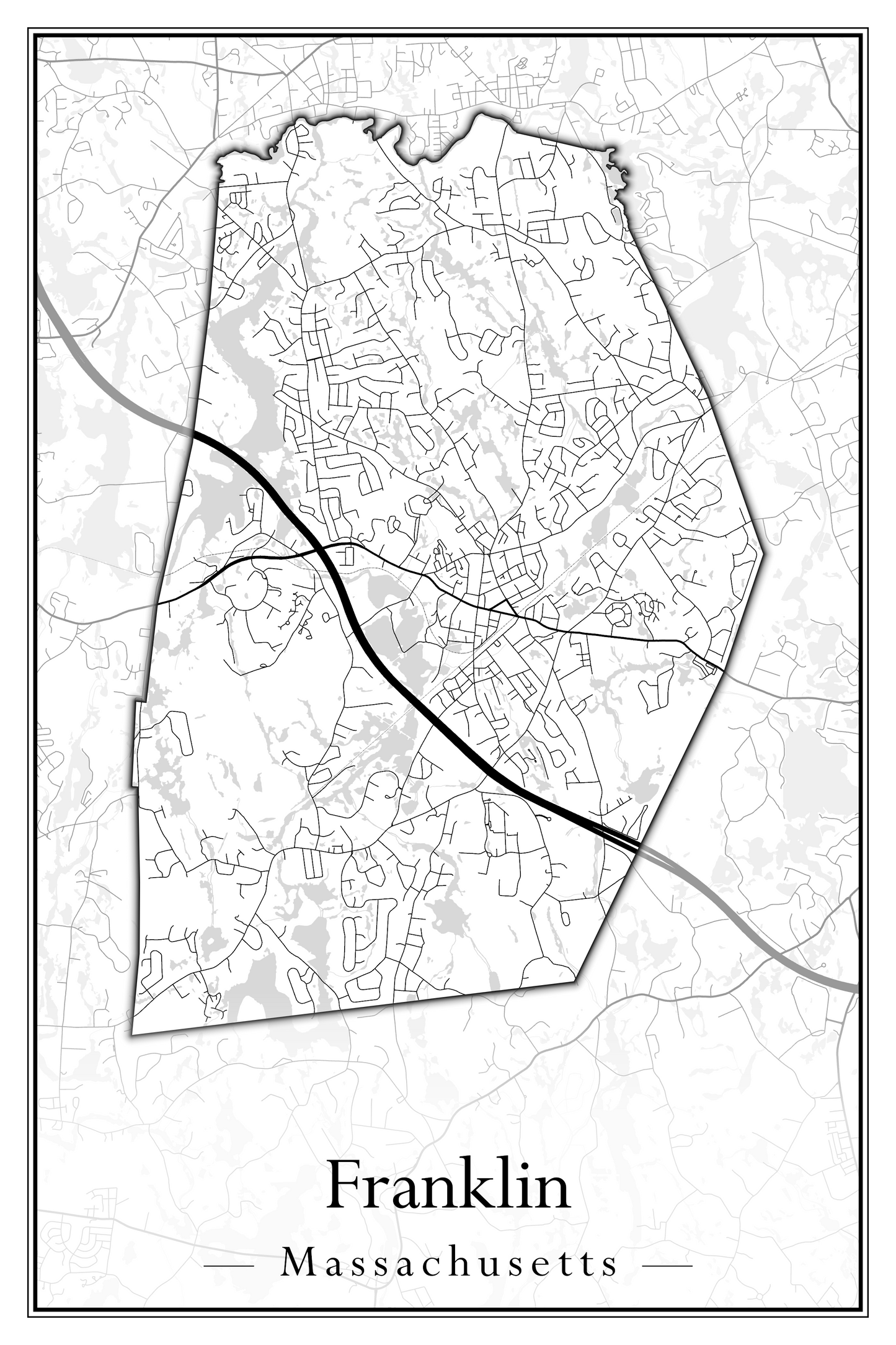 Massachusetts Towns - Street Map (Framingham - Gardner)