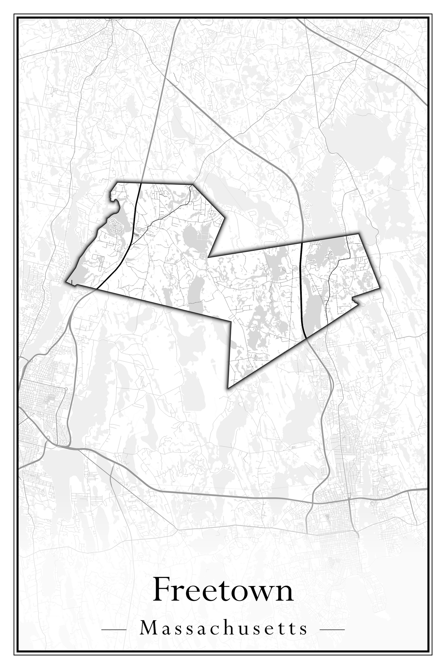 Massachusetts Towns - Street Map (Framingham - Gardner)