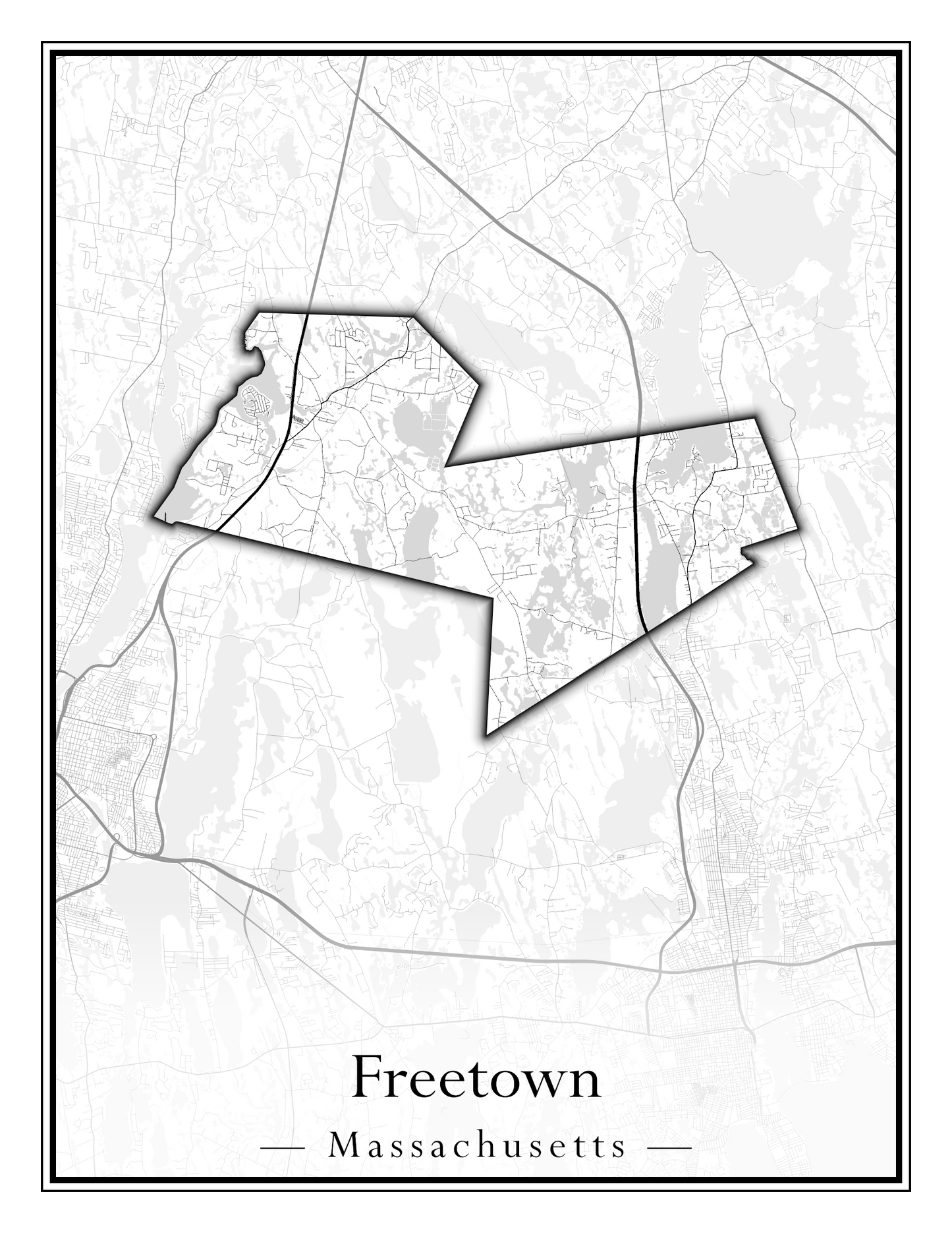 Massachusetts Towns - Street Map (Framingham - Gardner)