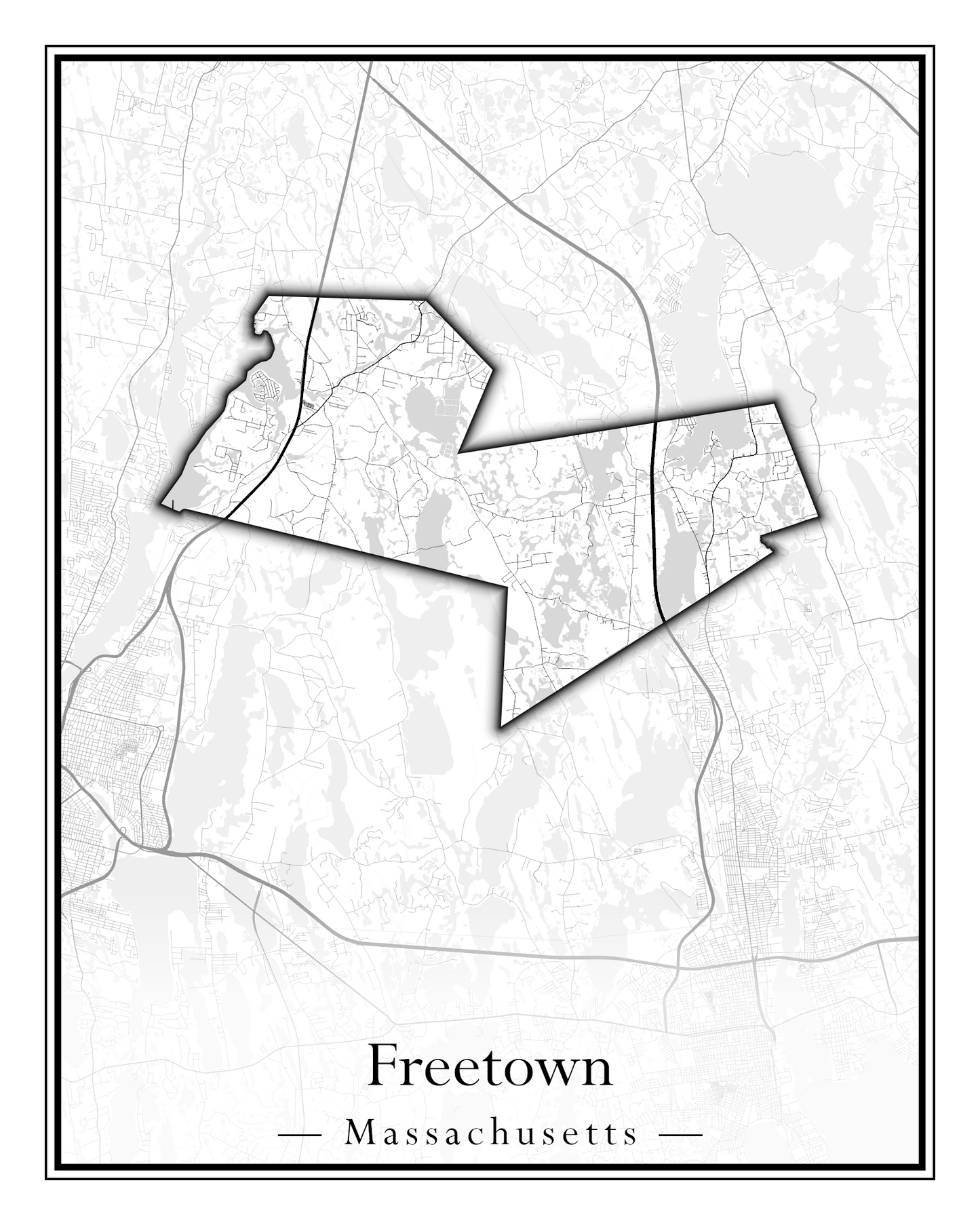 Massachusetts Towns - Street Map (Framingham - Gardner)