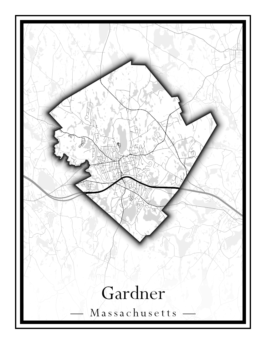 Massachusetts Towns - Street Map (Framingham - Gardner)