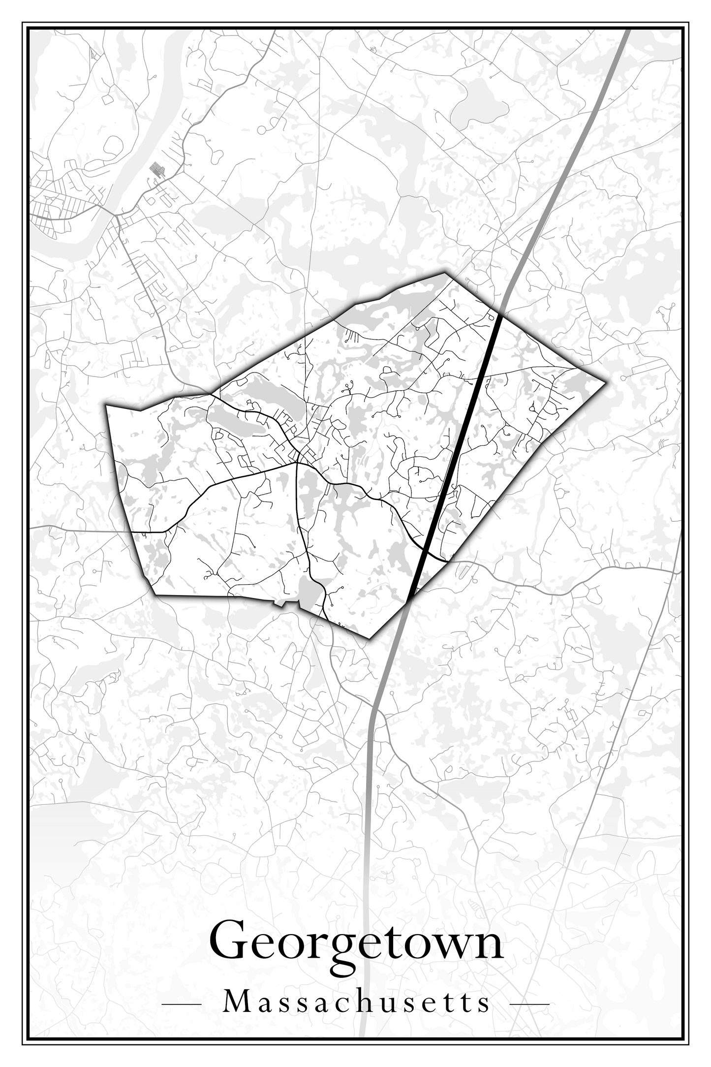 Massachusetts Towns - Street Map (Georgetown - Goshen)