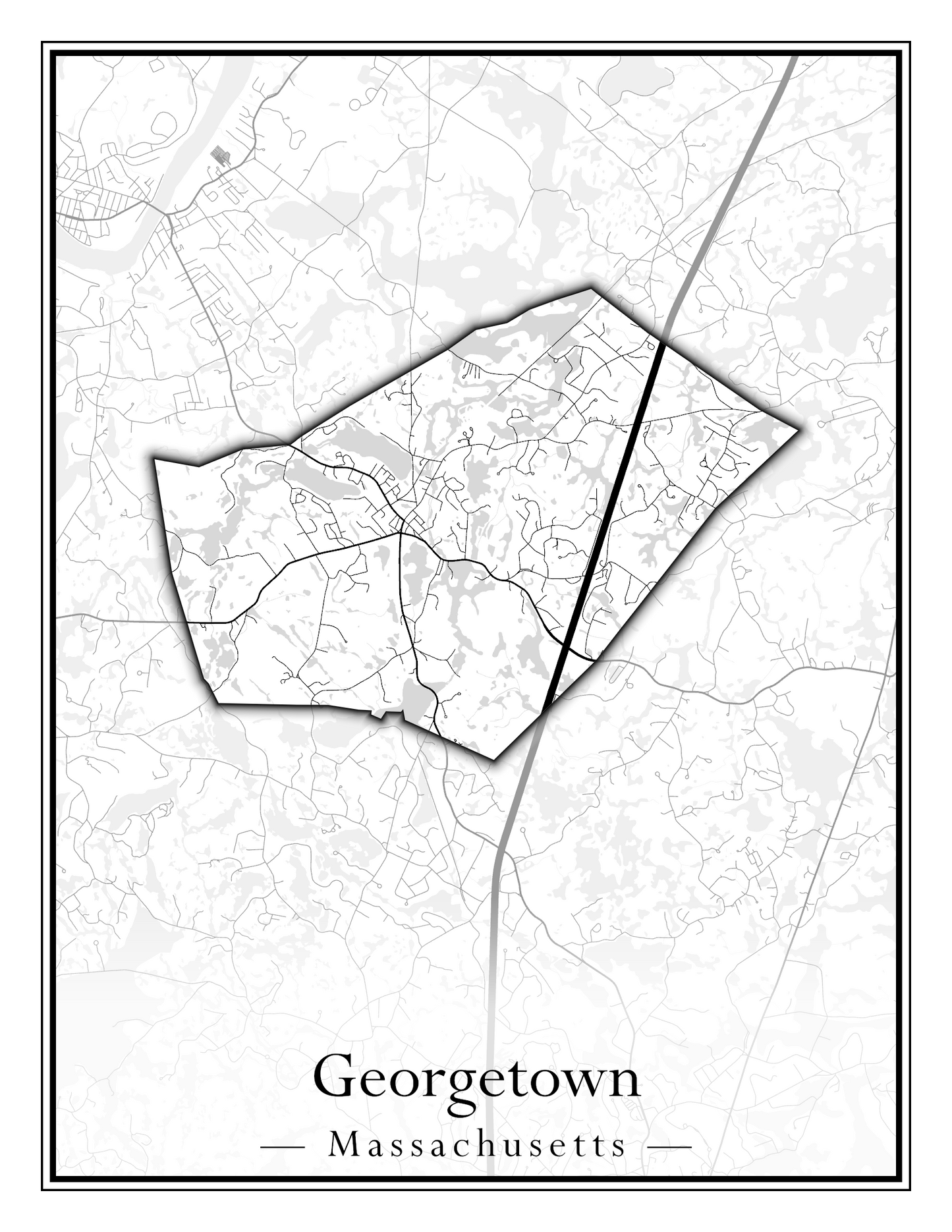 Massachusetts Towns - Street Map (Georgetown - Goshen)