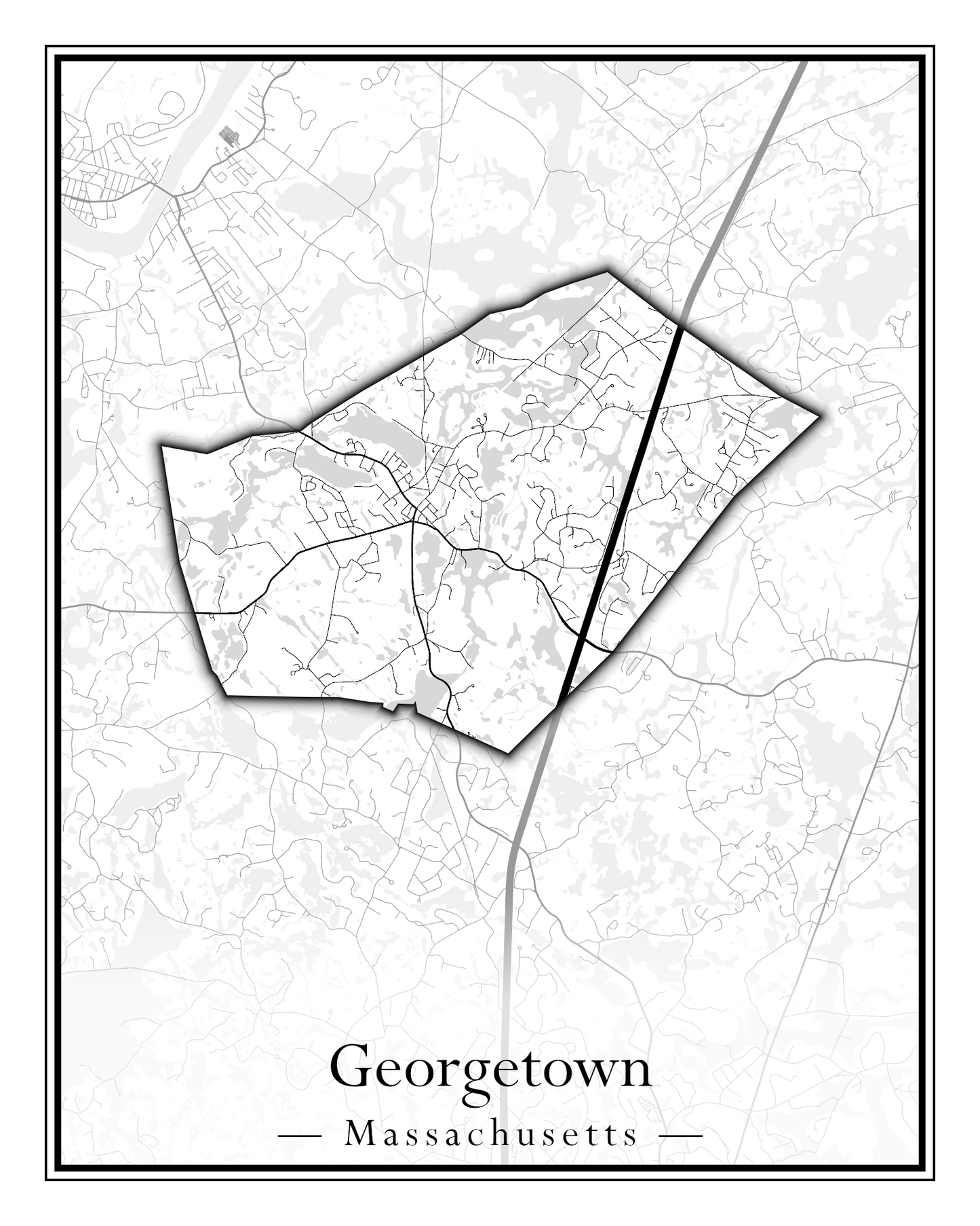 Massachusetts Towns - Street Map (Georgetown - Goshen)