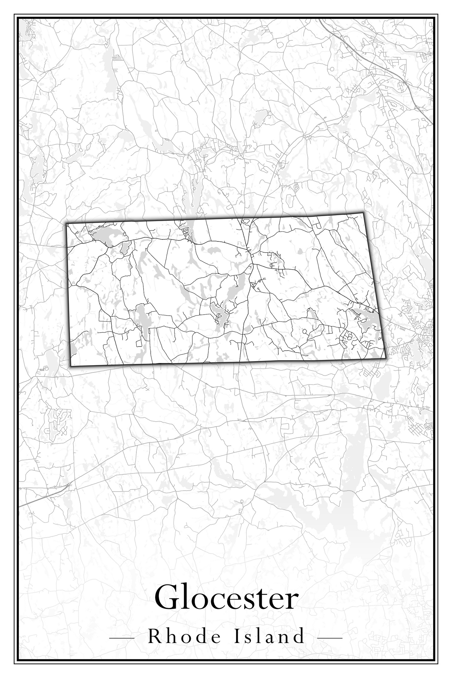 Rhode Island Towns - Street Map (Glocester - Johnston)