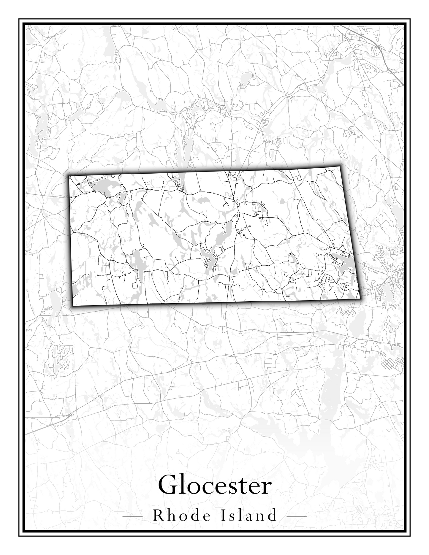 Rhode Island Towns - Street Map (Glocester - Johnston)