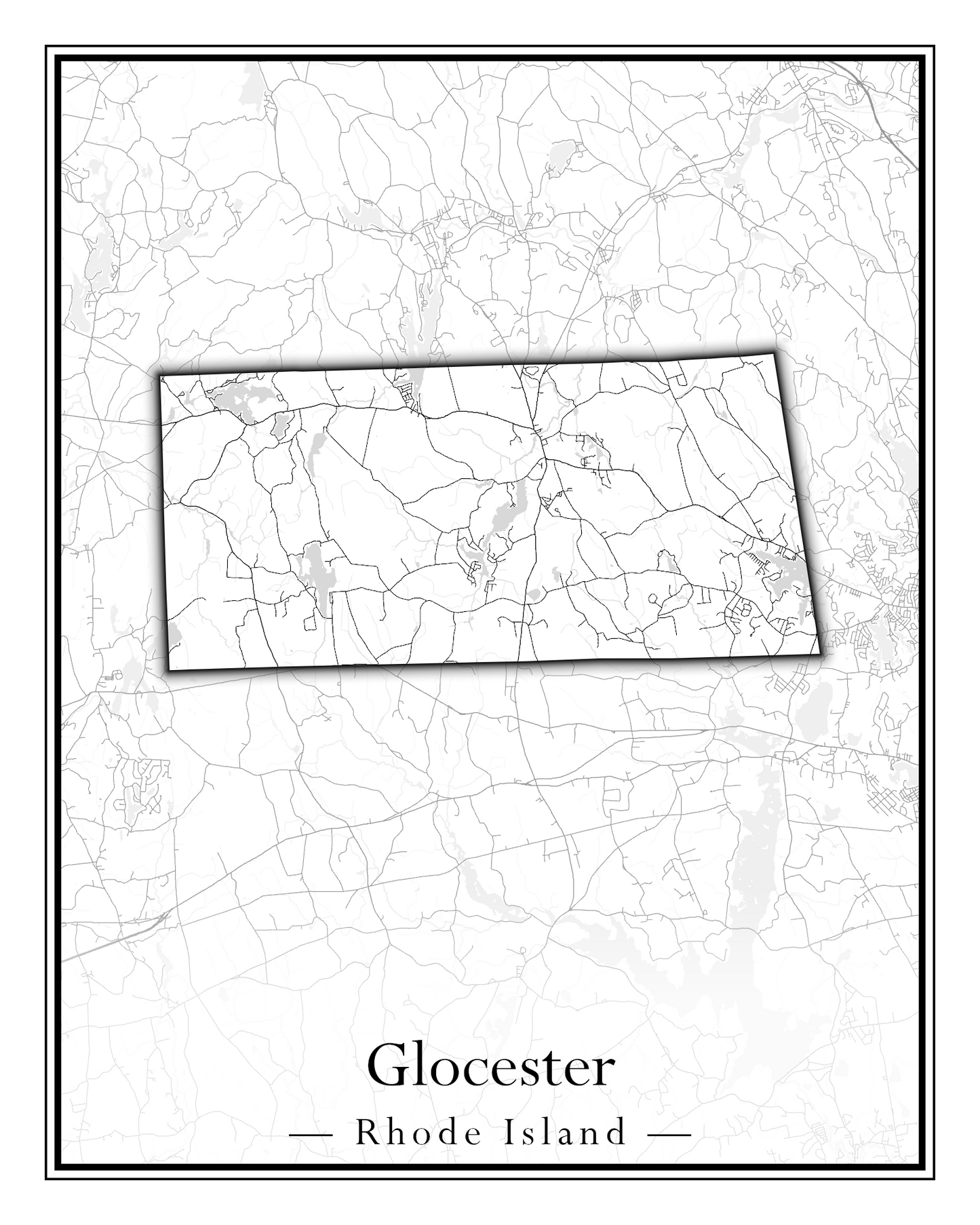 Rhode Island Towns - Street Map (Glocester - Johnston)