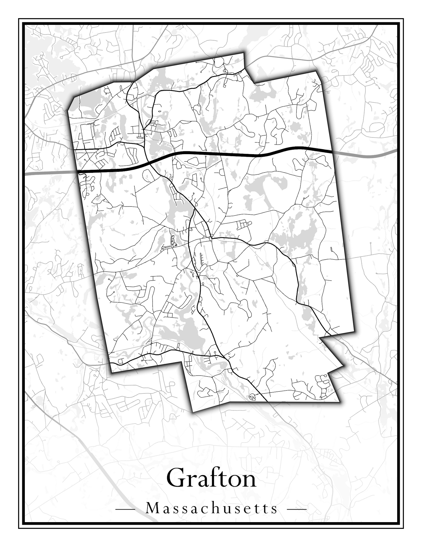 Massachusetts Towns - Street Map (Gosnold - Granville)