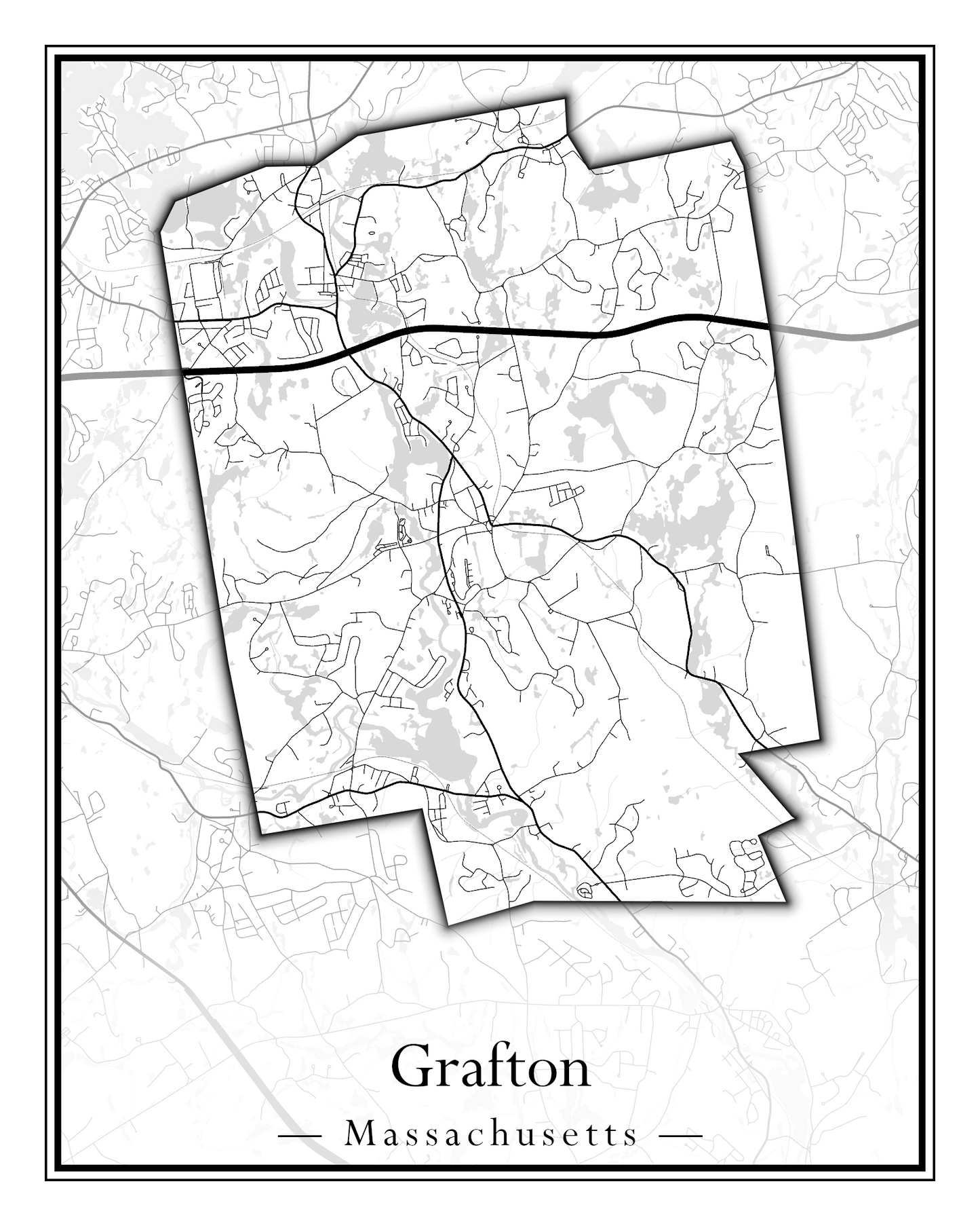 Massachusetts Towns - Street Map (Gosnold - Granville)