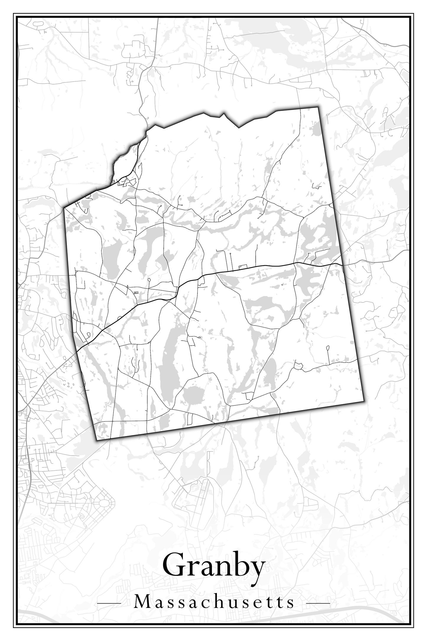 Massachusetts Towns - Street Map (Gosnold - Granville)