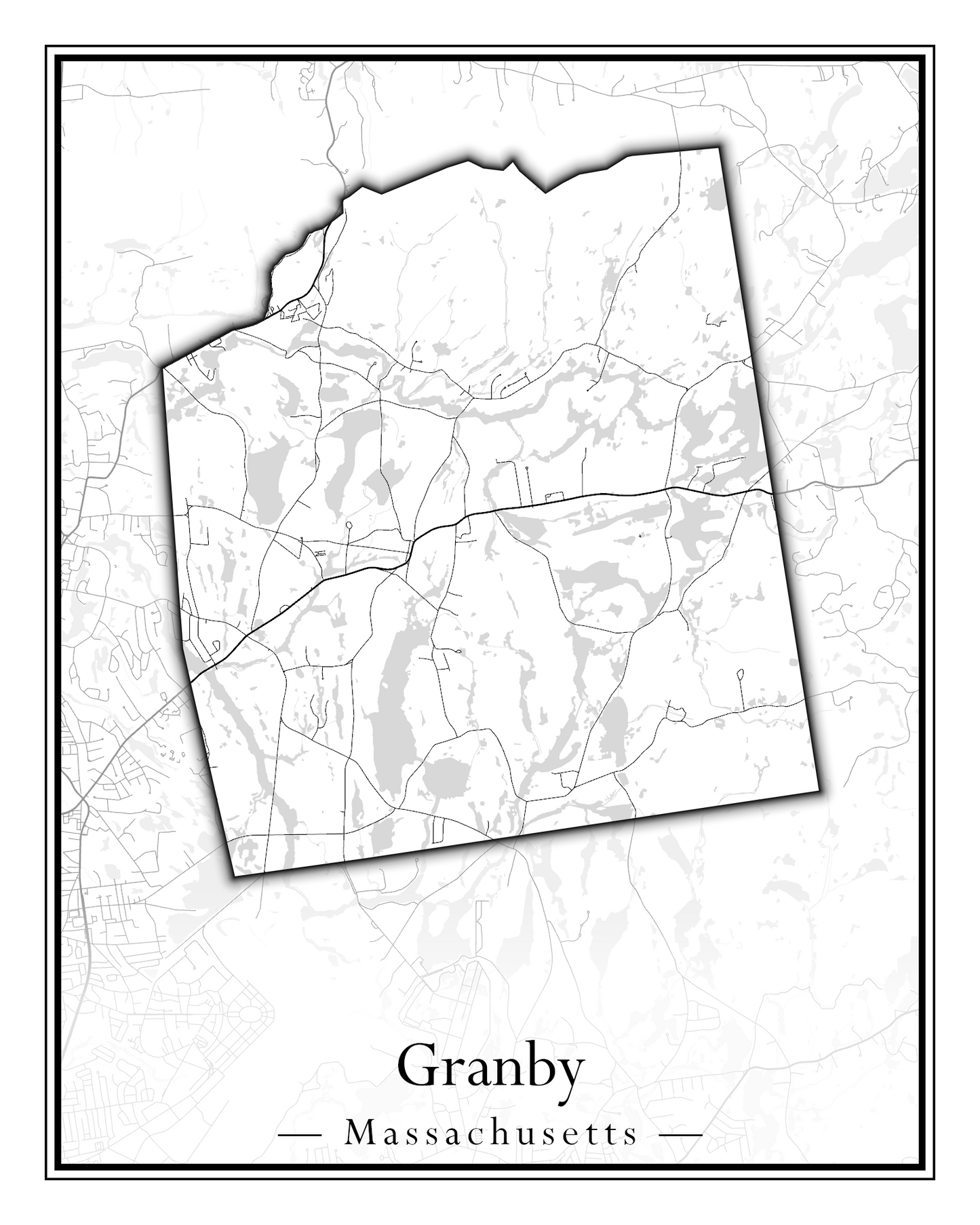 Massachusetts Towns - Street Map (Gosnold - Granville)