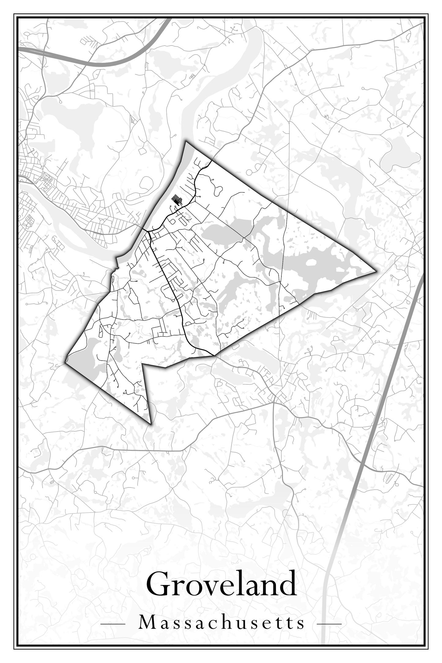 Massachusetts Towns - Street Map (Great Barrington - Groveland)