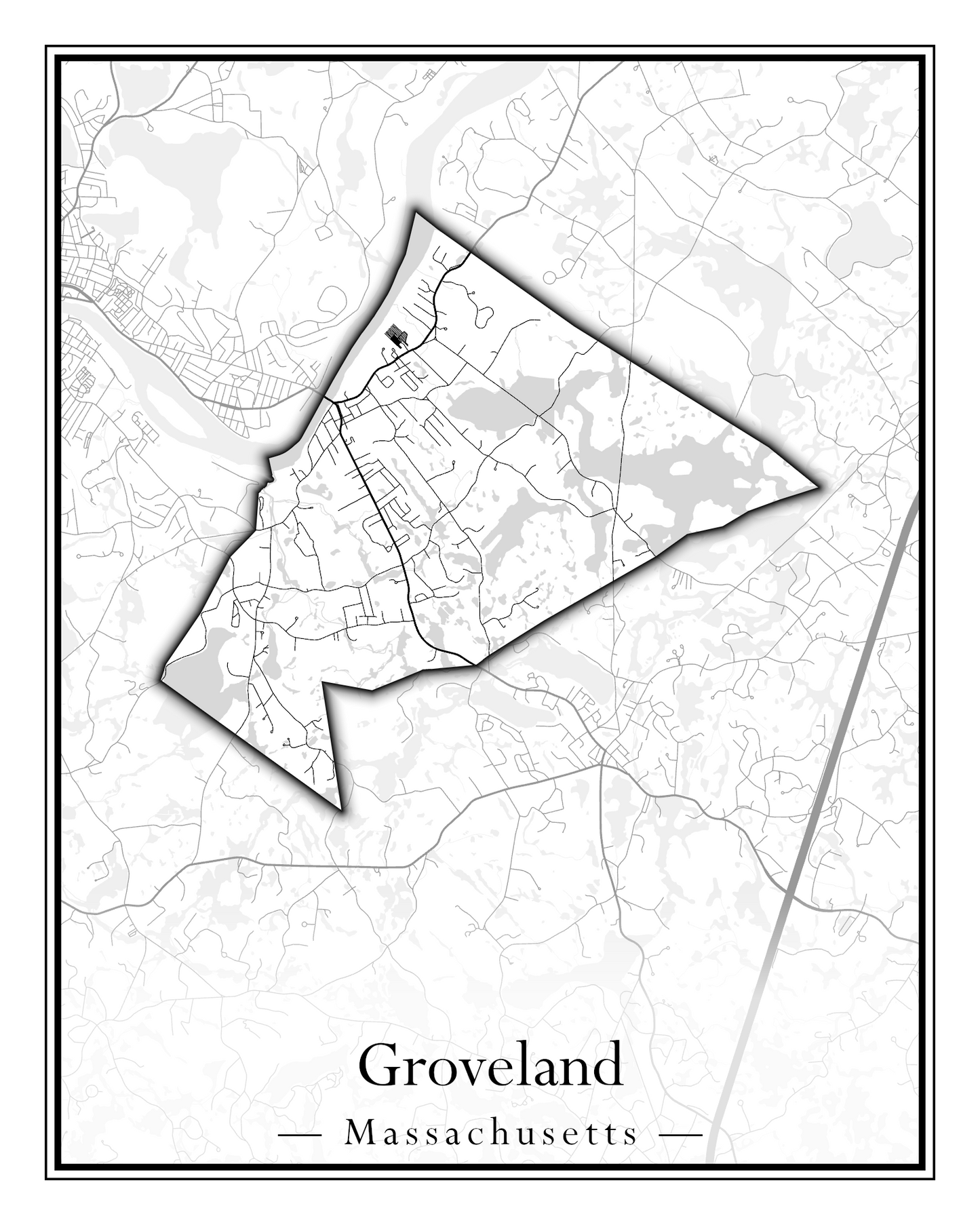 Massachusetts Towns - Street Map (Great Barrington - Groveland)