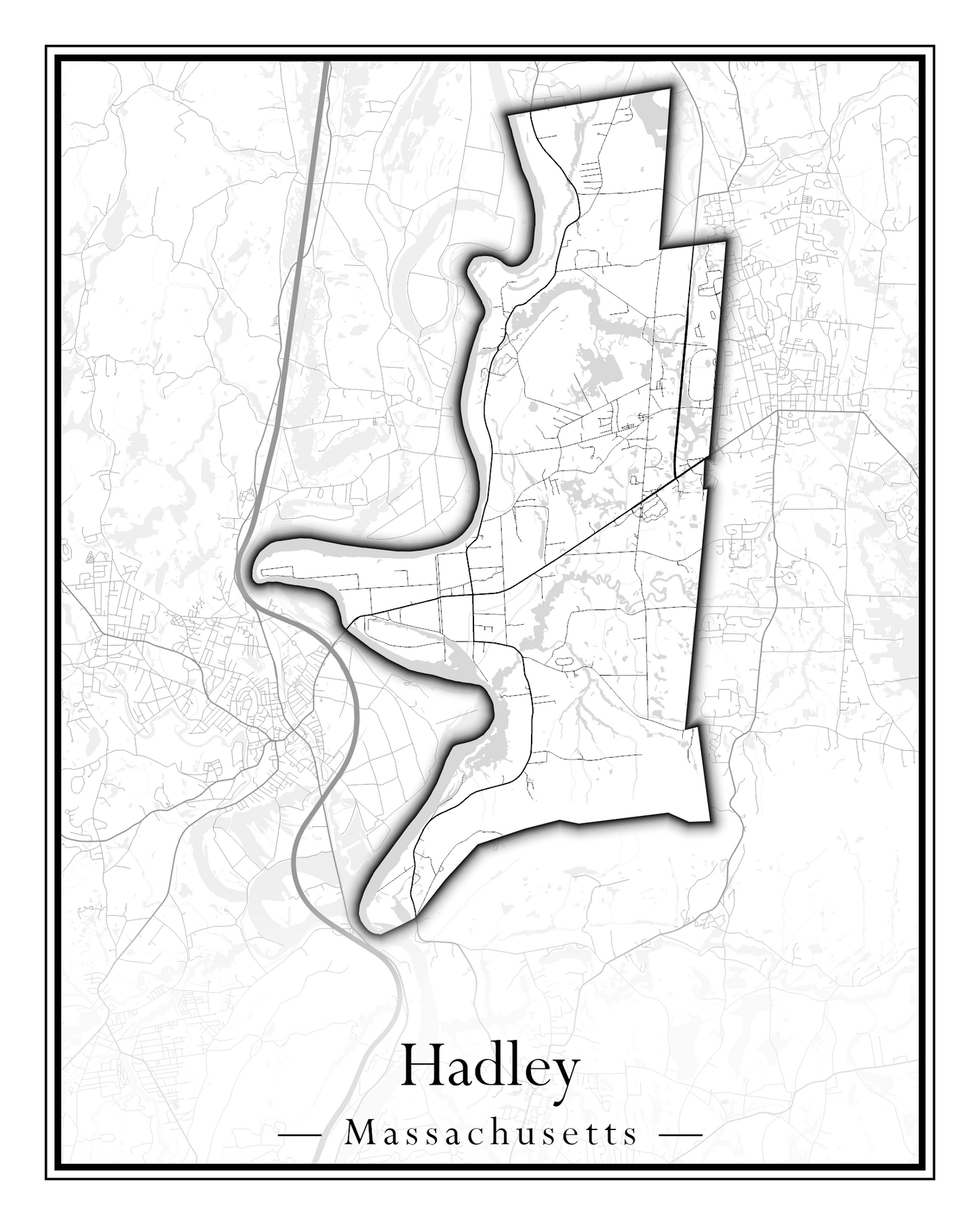 Massachusetts Towns - Street Map (Hadley - Hampden)