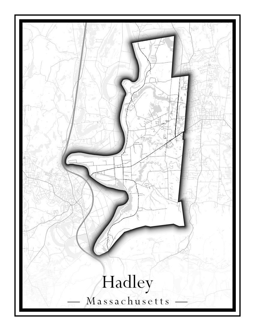 Massachusetts Towns - Street Map (Hadley - Hampden)