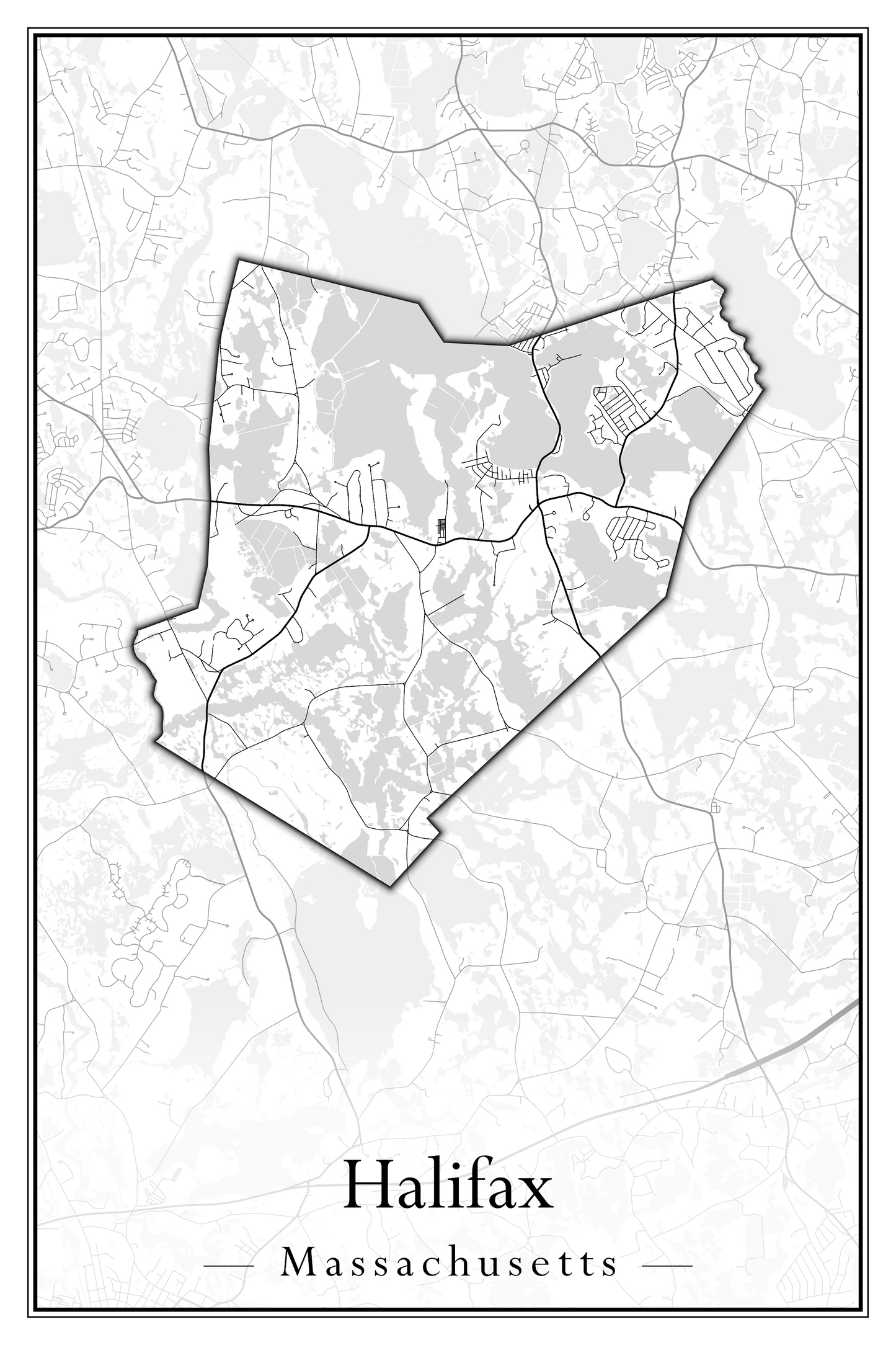 Massachusetts Towns - Street Map (Hadley - Hampden)