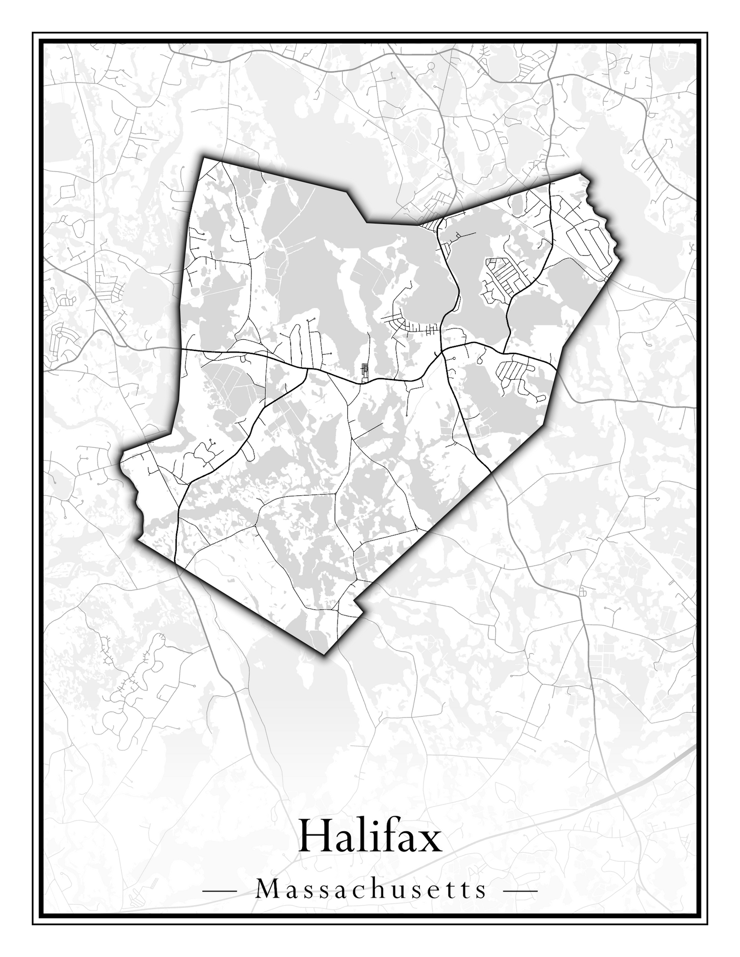 Massachusetts Towns - Street Map (Hadley - Hampden)