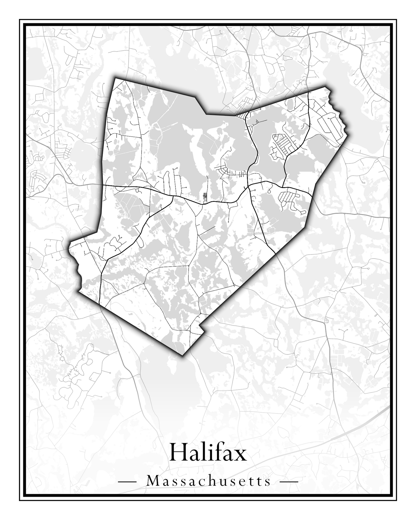 Massachusetts Towns - Street Map (Hadley - Hampden)