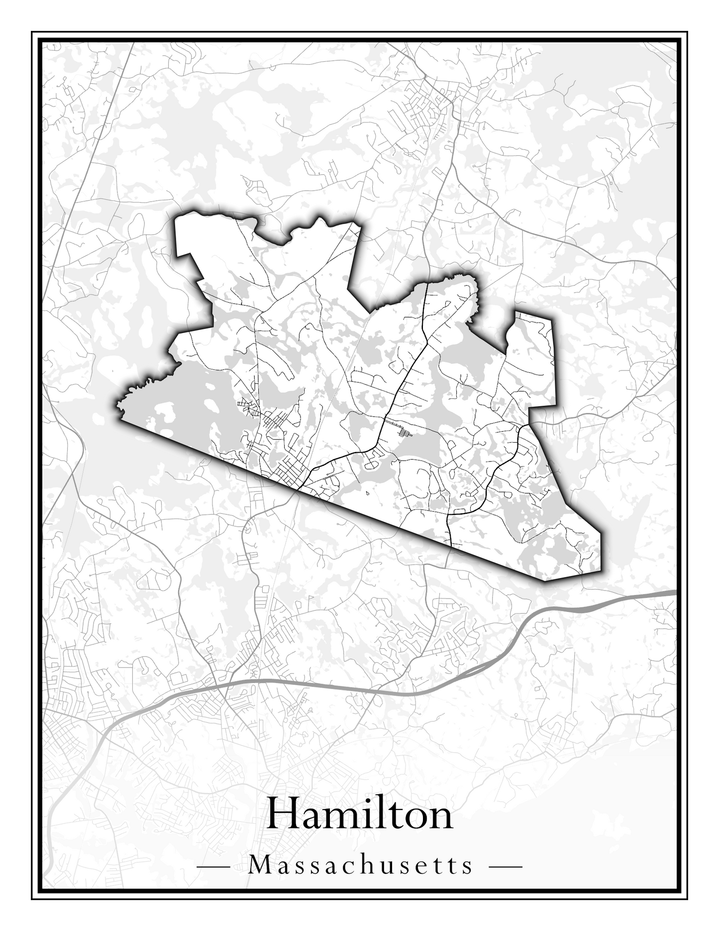 Massachusetts Towns - Street Map (Hadley - Hampden)