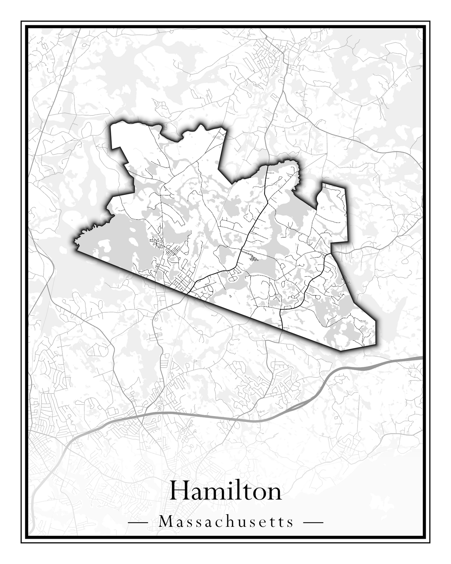 Massachusetts Towns - Street Map (Hadley - Hampden)