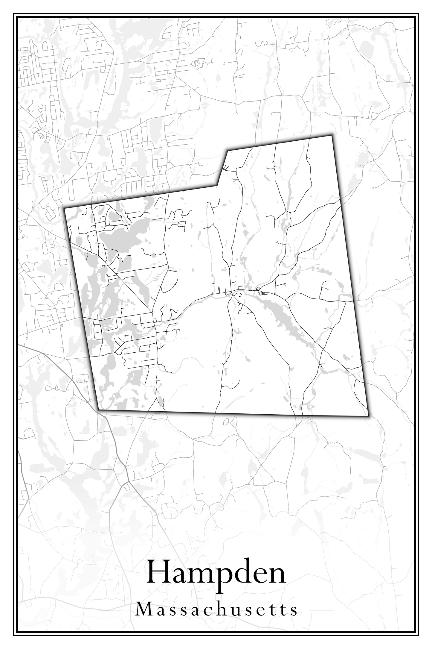 Massachusetts Towns - Street Map (Hadley - Hampden)